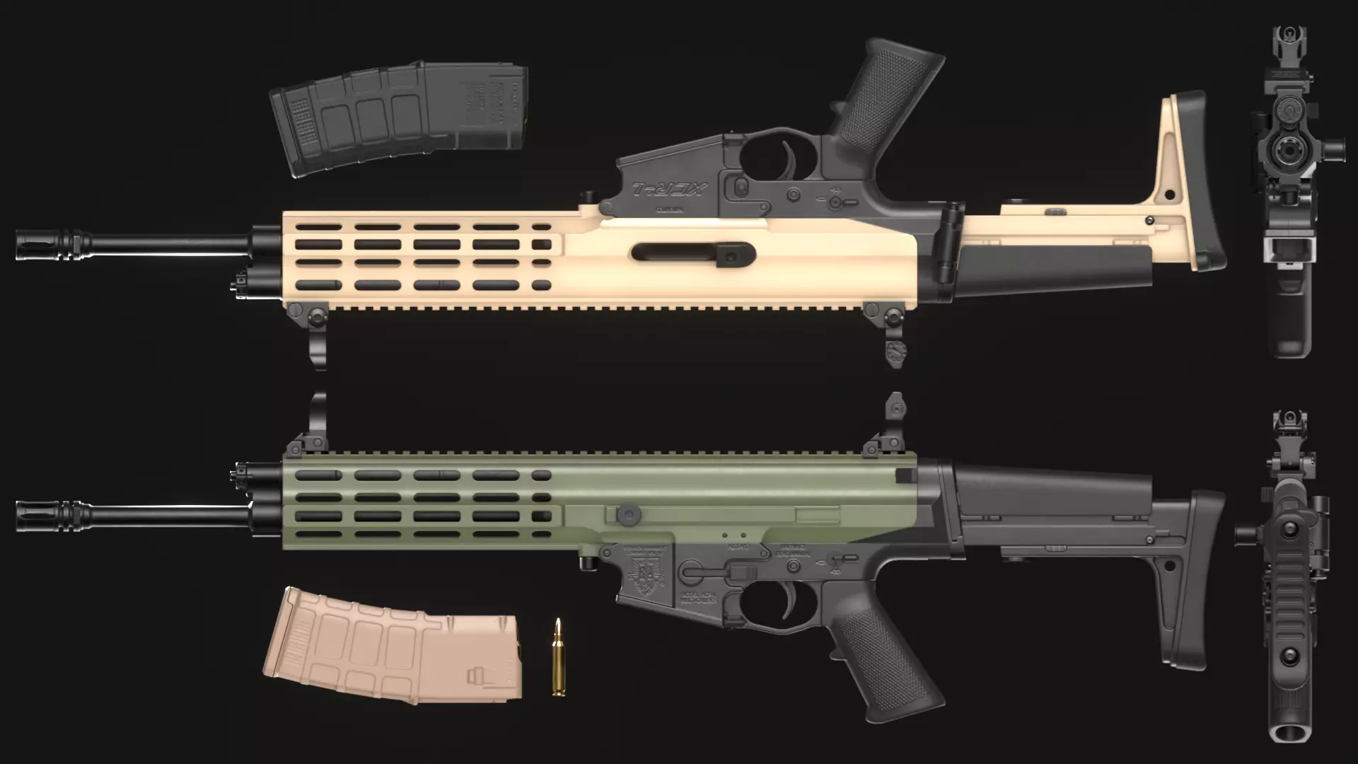 RobArms XCR-L Rifle - Game Asset Low-poly 3D model_8