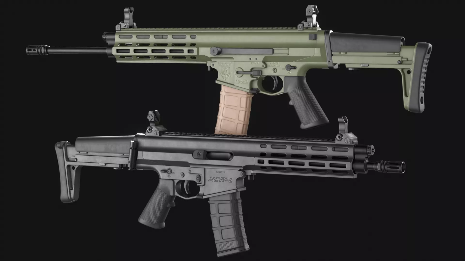 RobArms XCR-L Rifle - Game Asset Low-poly 3D model_2