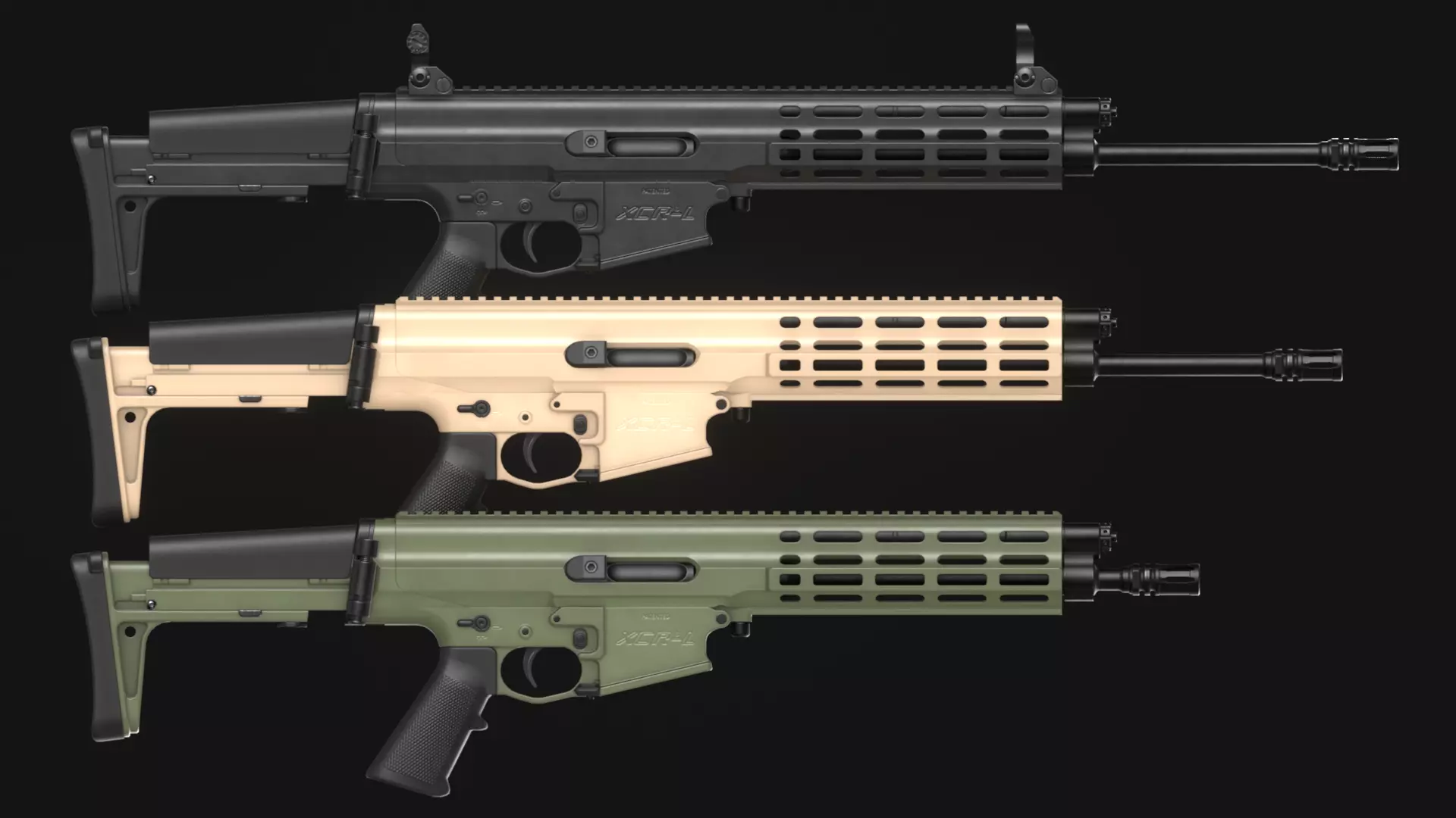 RobArms XCR-L Rifle - Game Asset Low-poly 3D model_6