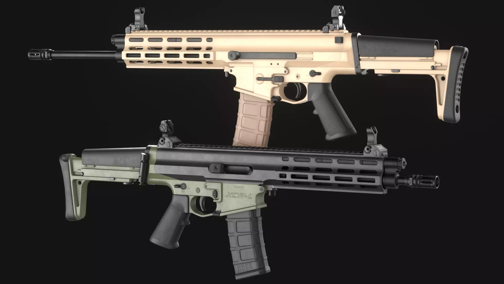 RobArms XCR-L Rifle - Game Asset Low-poly 3D model_3