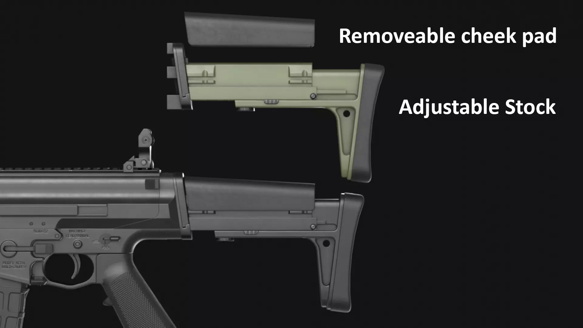 RobArms XCR-L Rifle - Game Asset Low-poly 3D model_19