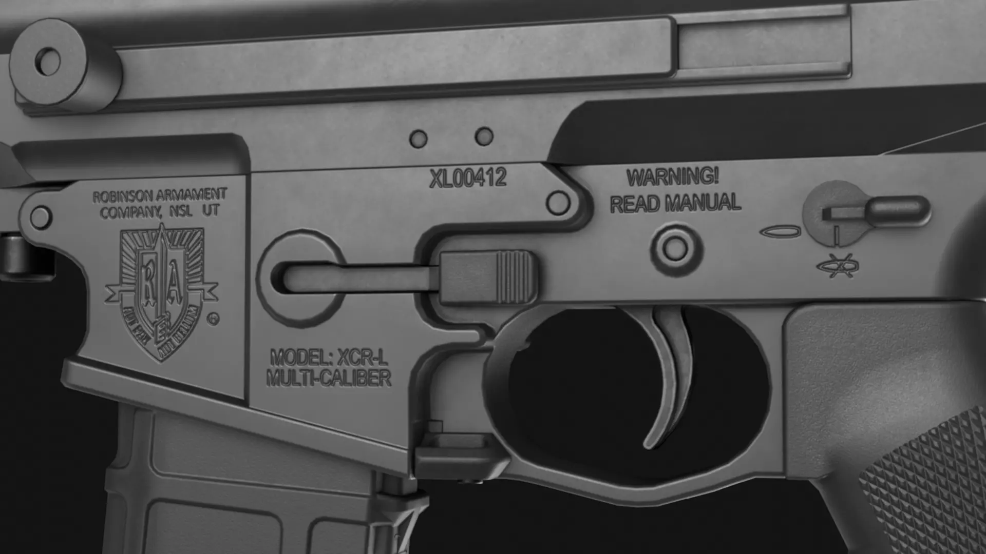 RobArms XCR-L Rifle - Game Asset Low-poly 3D model_15