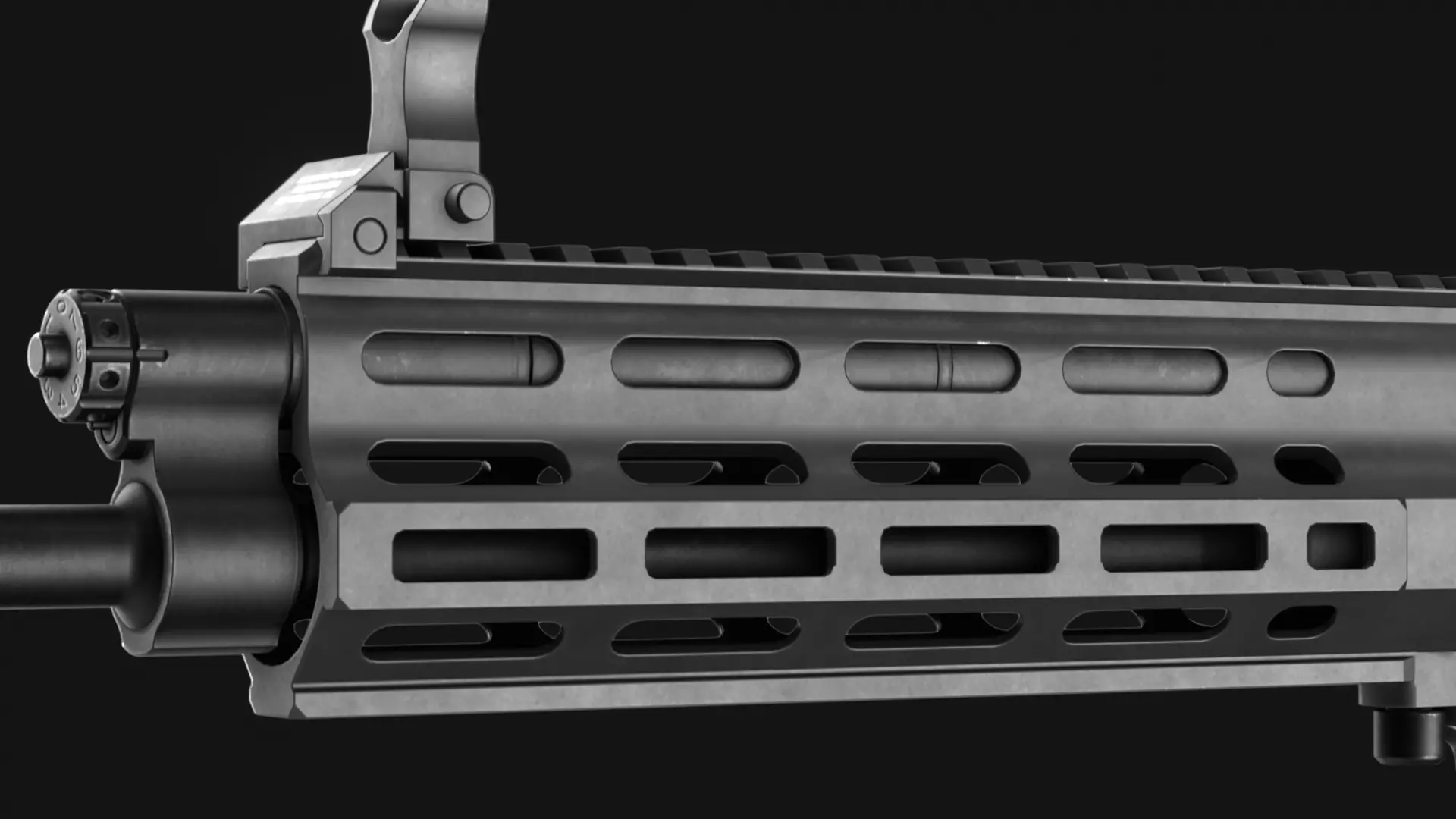 RobArms XCR-L Rifle - Game Asset Low-poly 3D model_10