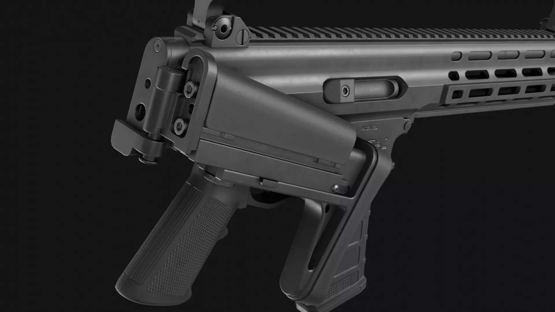 RobArms XCR-L Rifle - Game Asset Low-poly 3D model_13