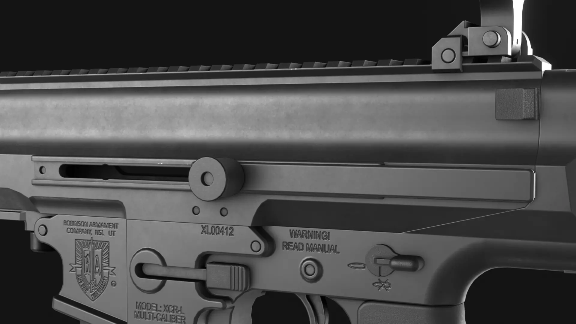 RobArms XCR-L Rifle - Game Asset Low-poly 3D model_12