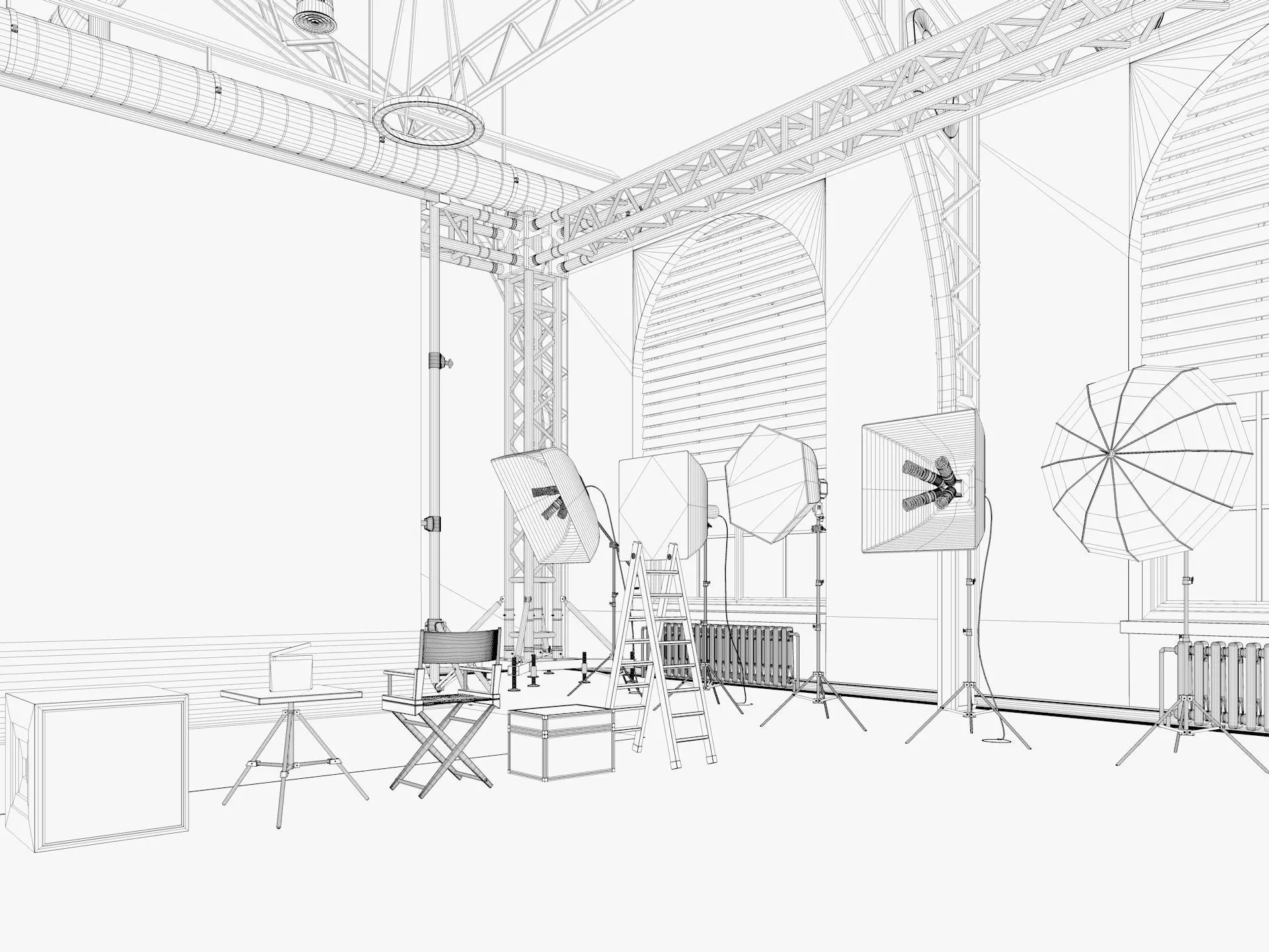 Loft Photo Studio scene 2 3D model_17