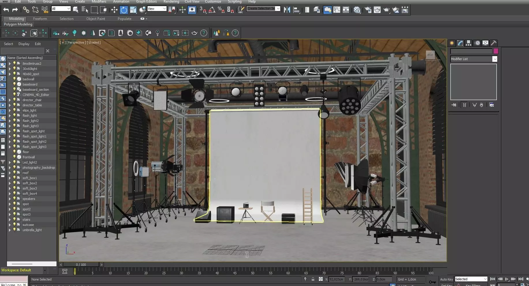 Loft Photo Studio scene 2 3D model_21