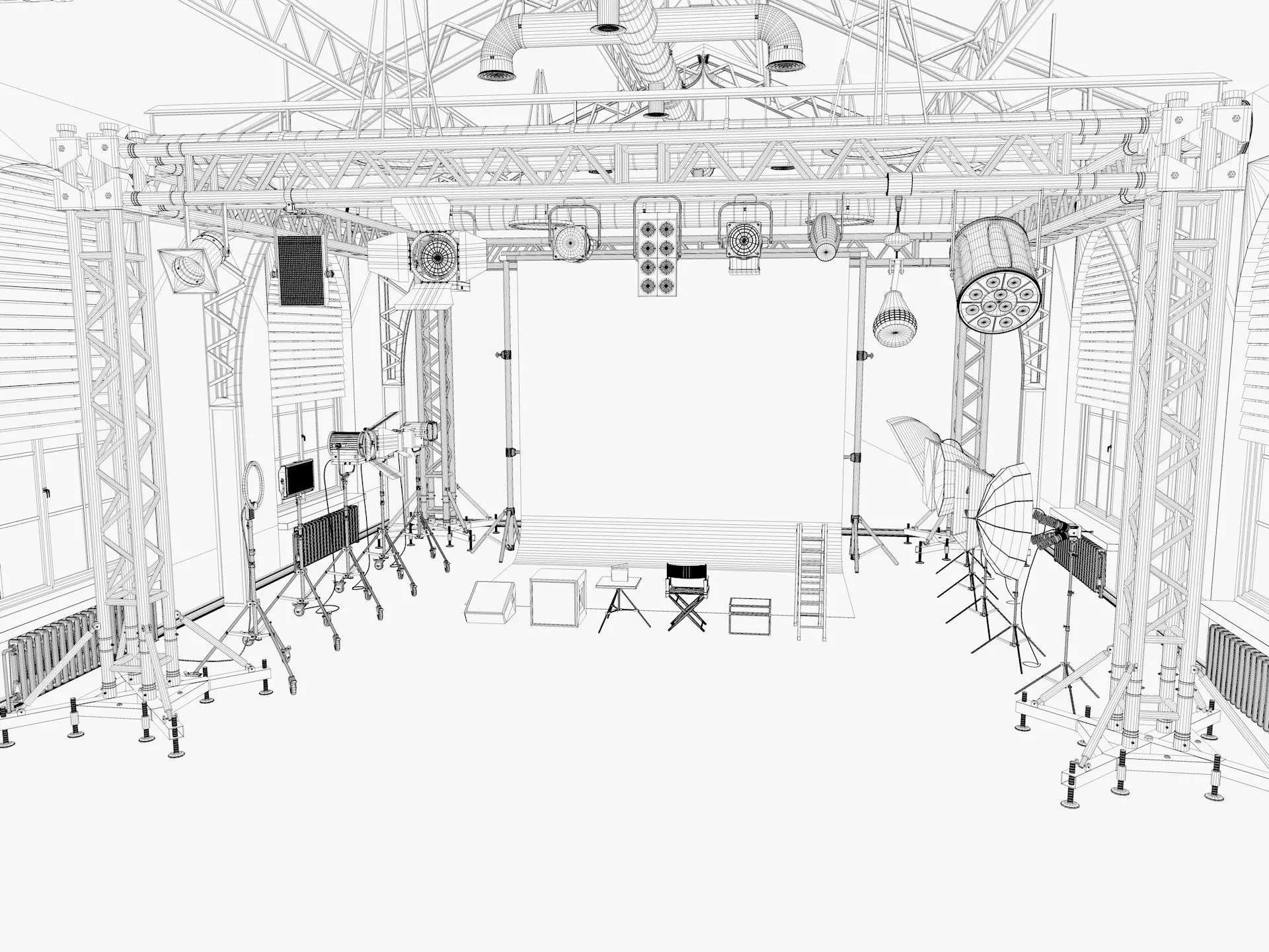 Loft Photo Studio scene 2 3D model_16