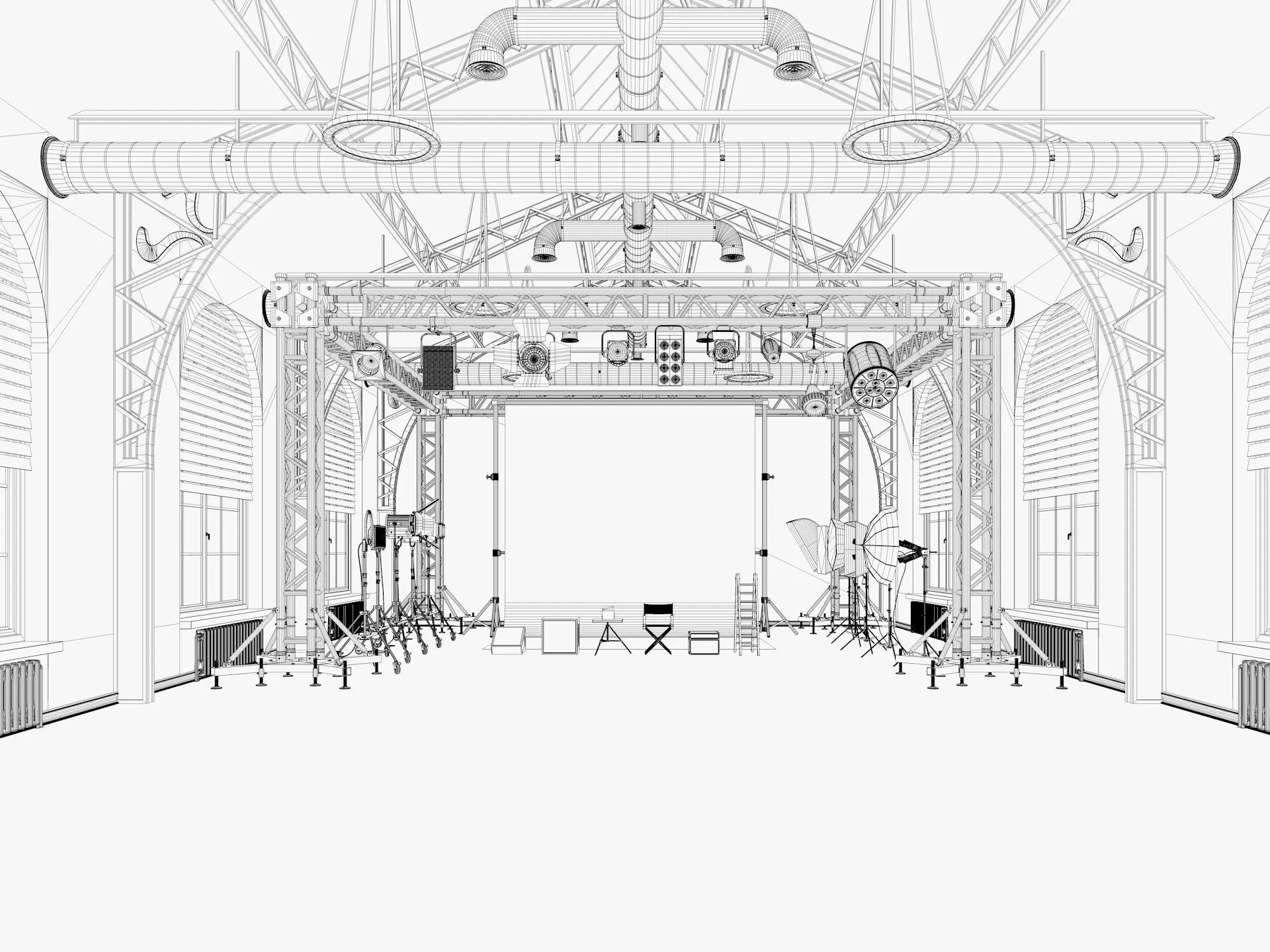 Loft Photo Studio scene 2 3D model_10