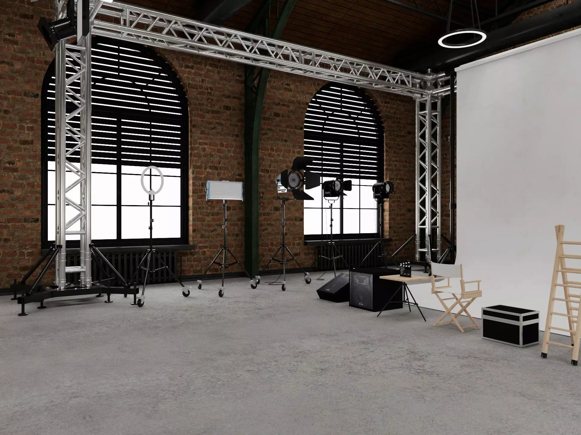 Loft Photo Studio scene 2 3D model_4