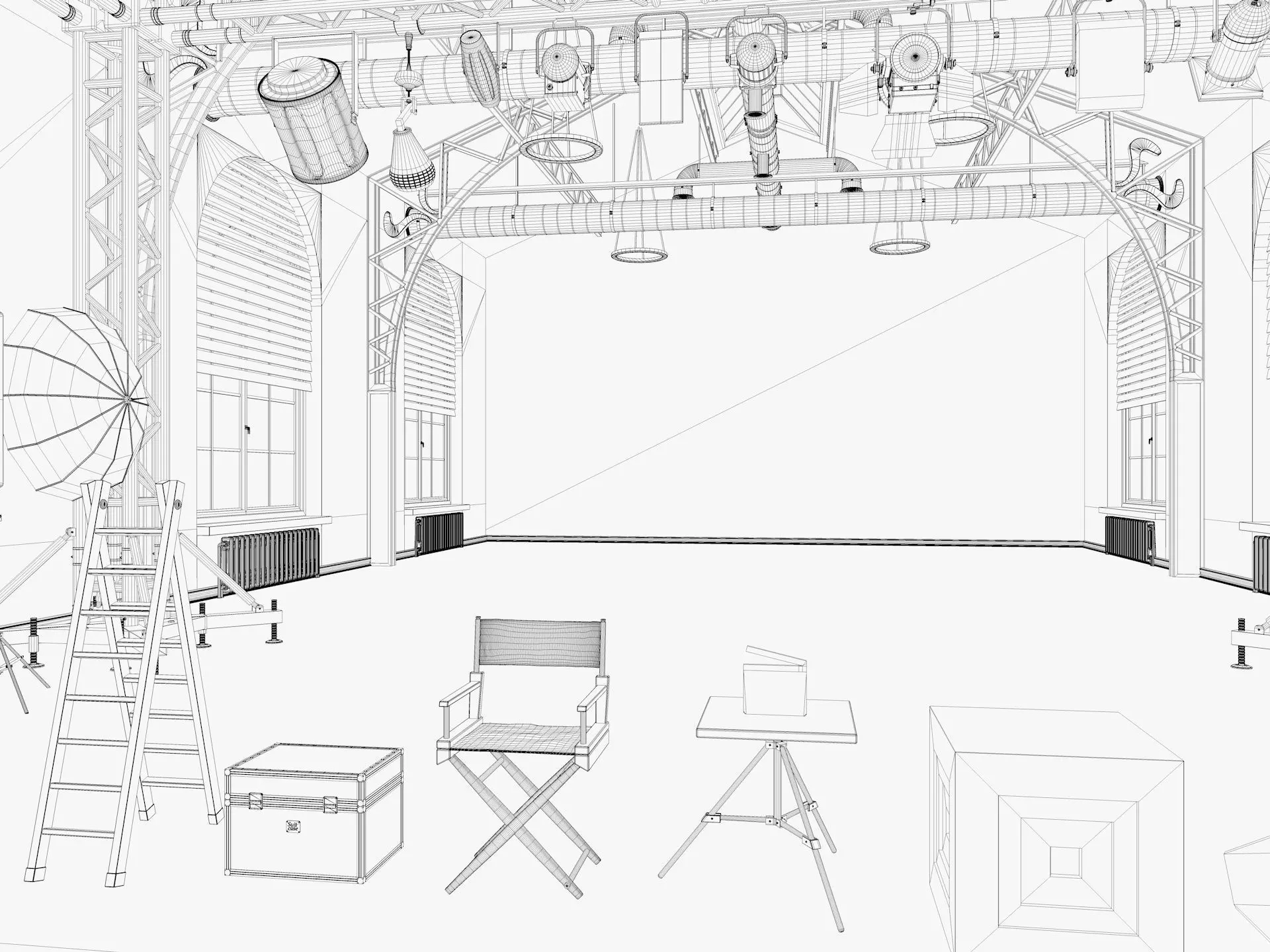 Loft Photo Studio scene 2 3D model_14