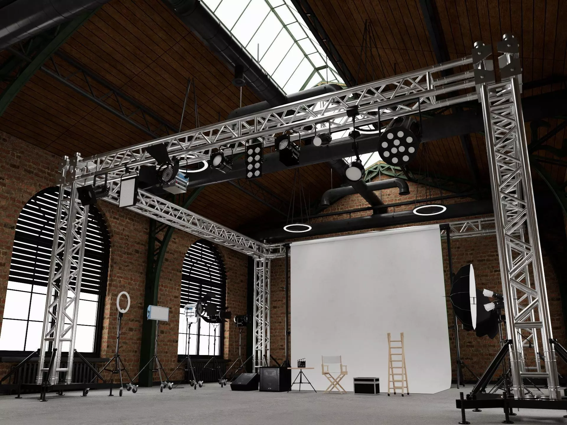 Loft Photo Studio scene 2 3D model_9