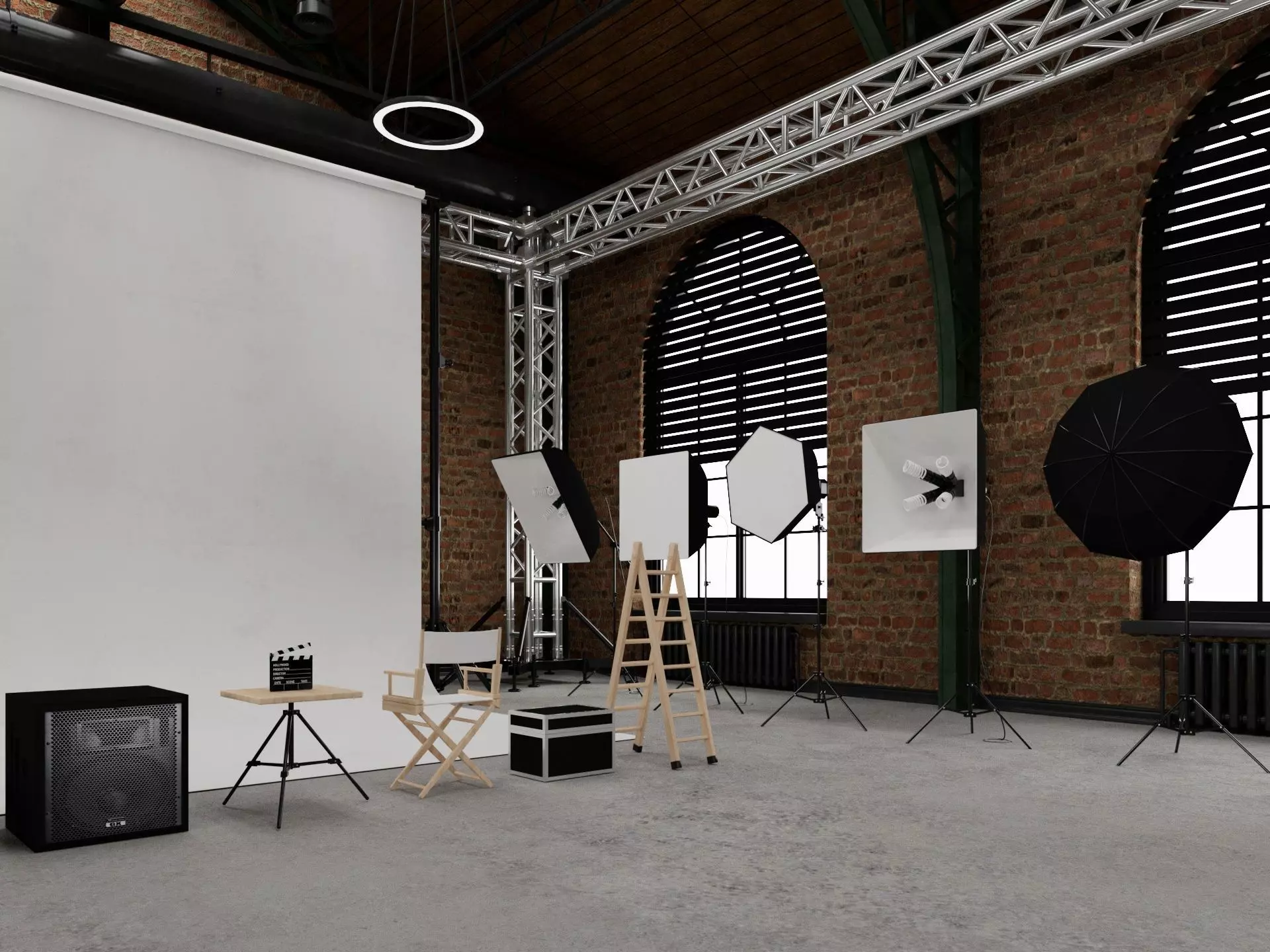 Loft Photo Studio scene 2 3D model_6