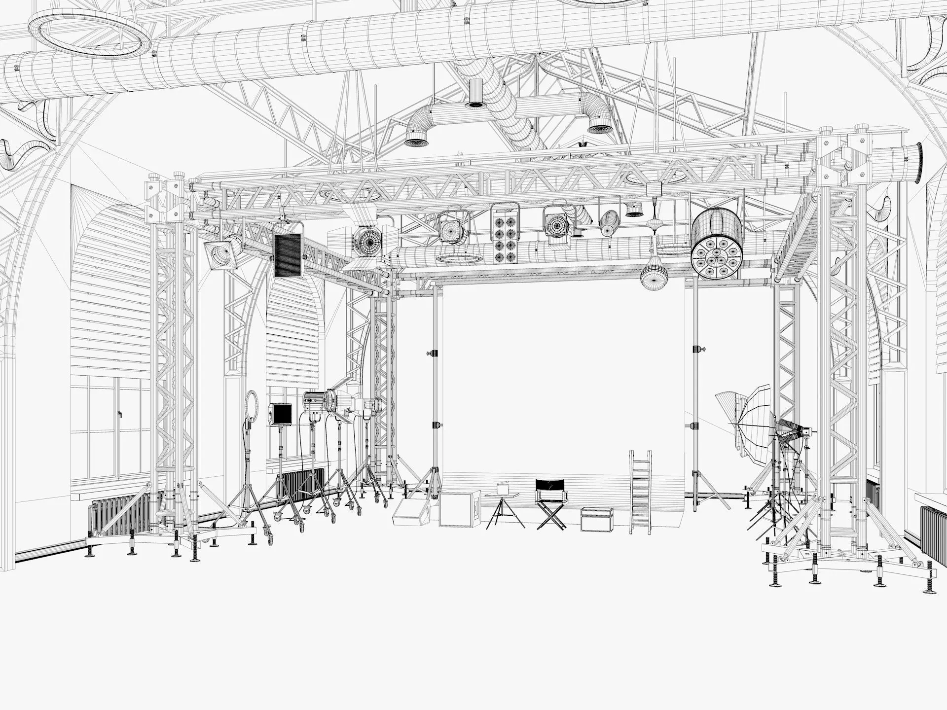 Loft Photo Studio scene 2 3D model_12