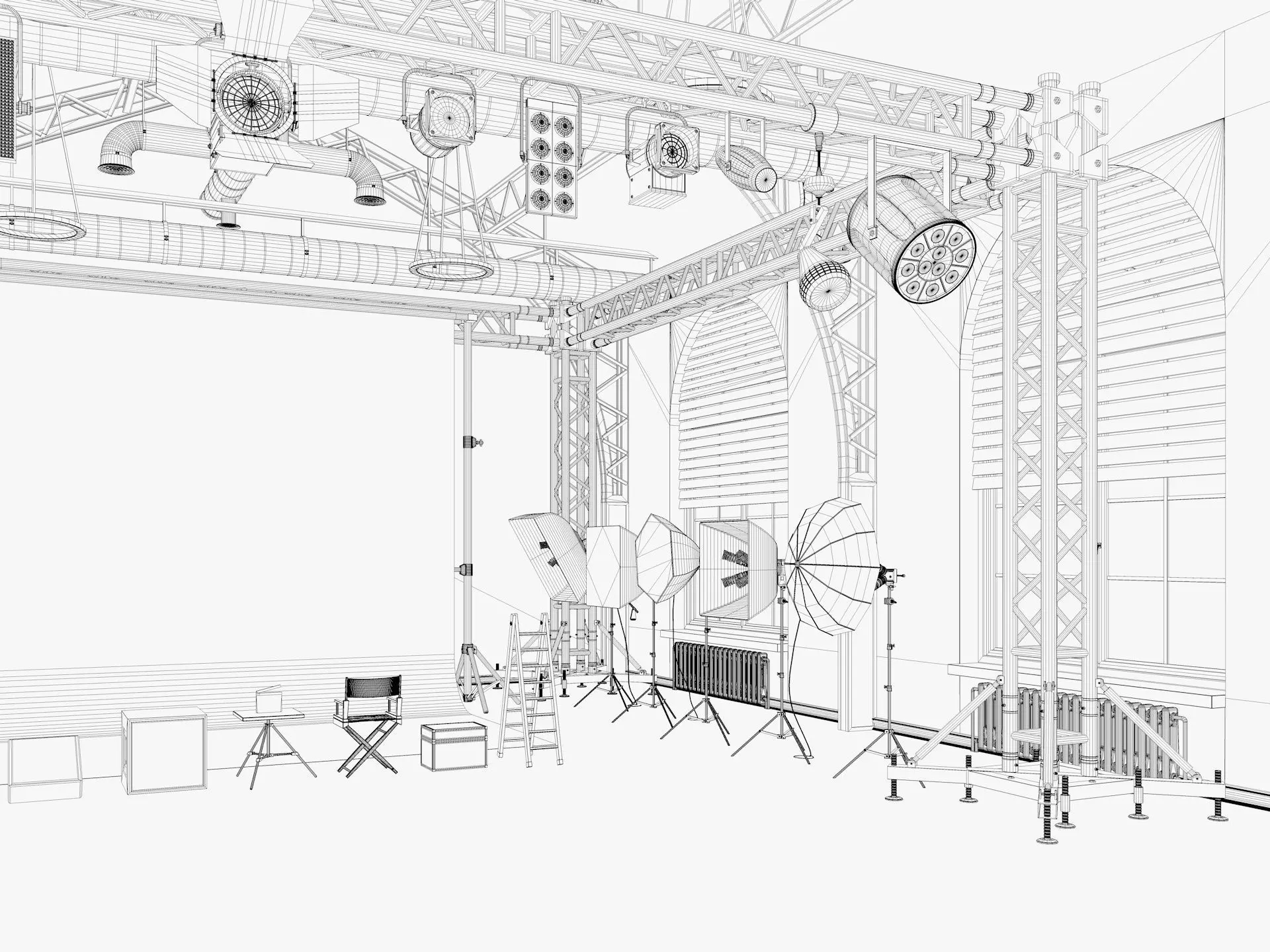 Loft Photo Studio scene 2 3D model_13