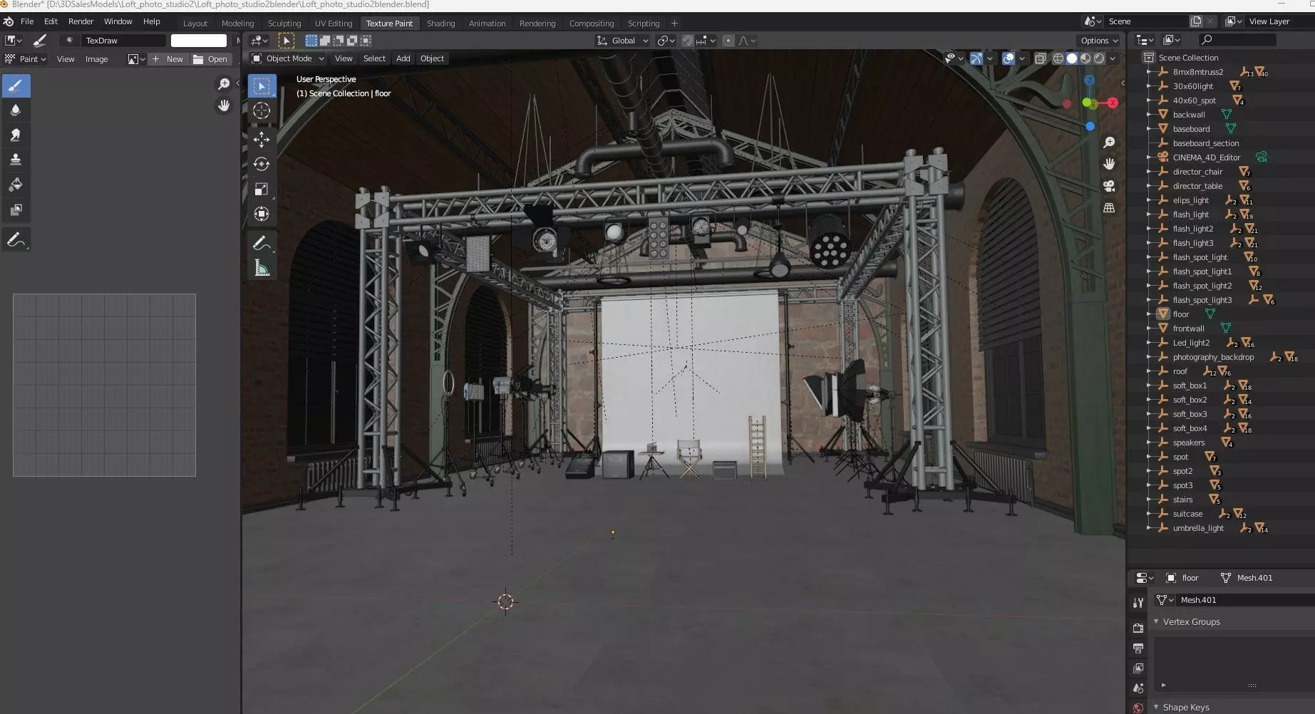 Loft Photo Studio scene 2 3D model_22