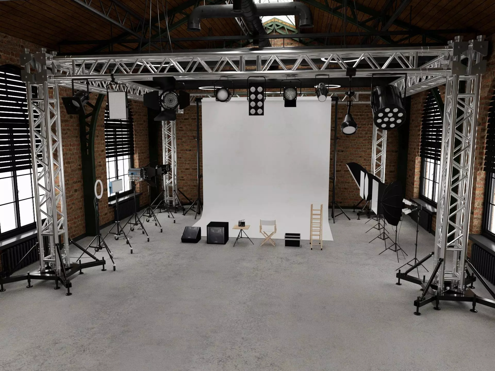 Loft Photo Studio scene 2 3D model_5