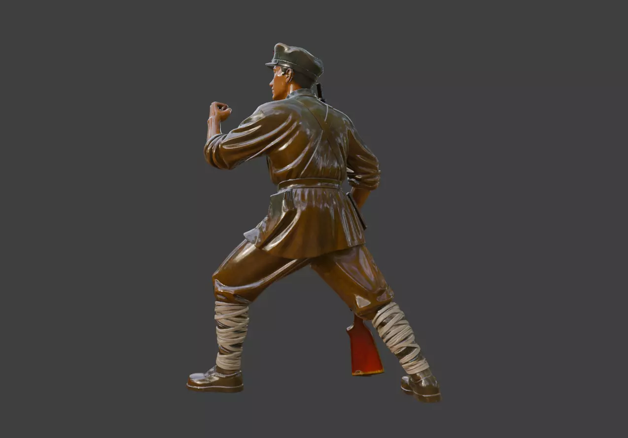 Military sculpture warrior  military battle war hero  soldier 3D print model_2