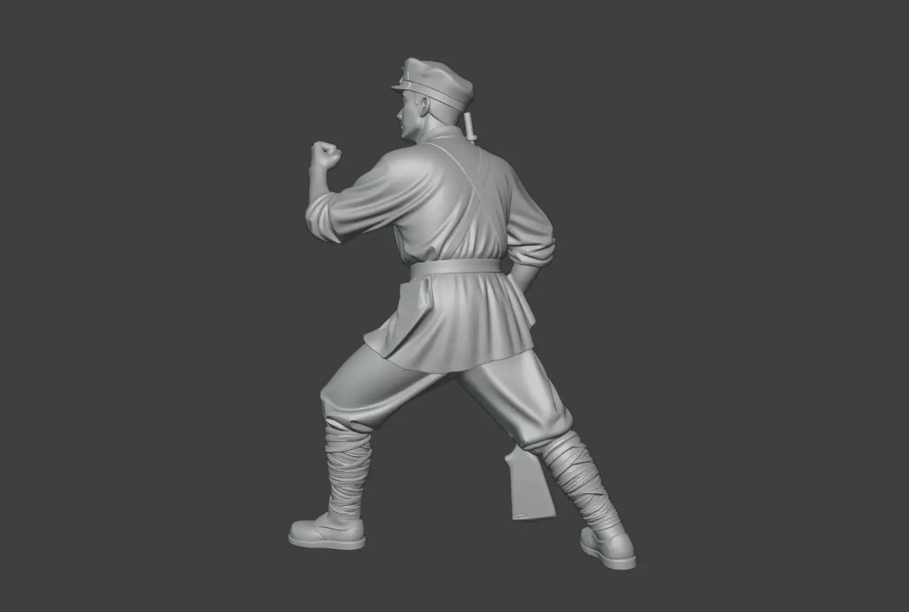 Military sculpture warrior  military battle war hero  soldier 3D print model_5
