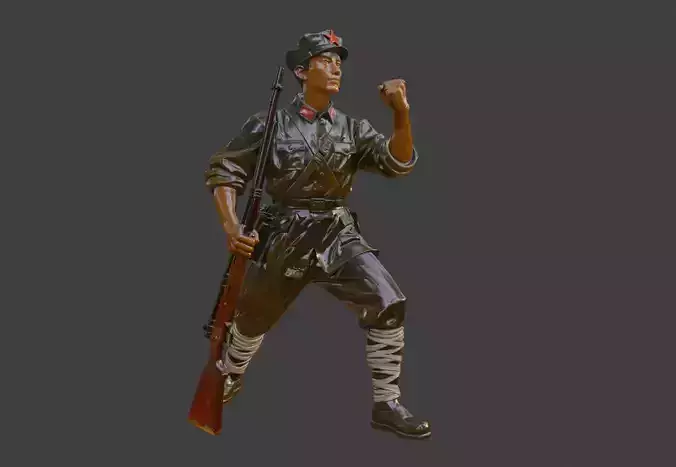 Military sculpture warrior  military battle war hero  soldier 3D print model