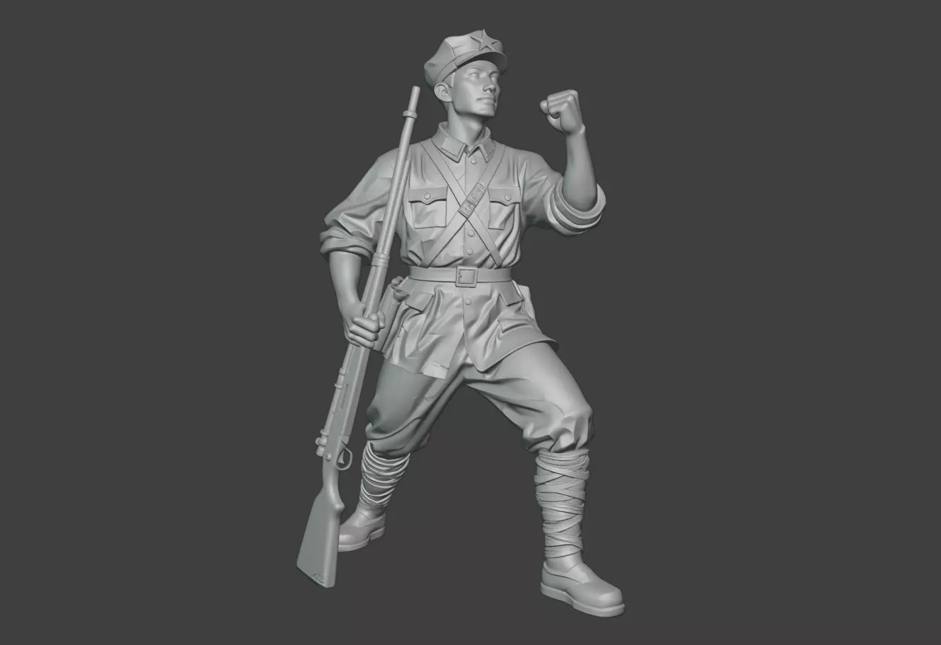 Military sculpture warrior  military battle war hero  soldier 3D print model_7