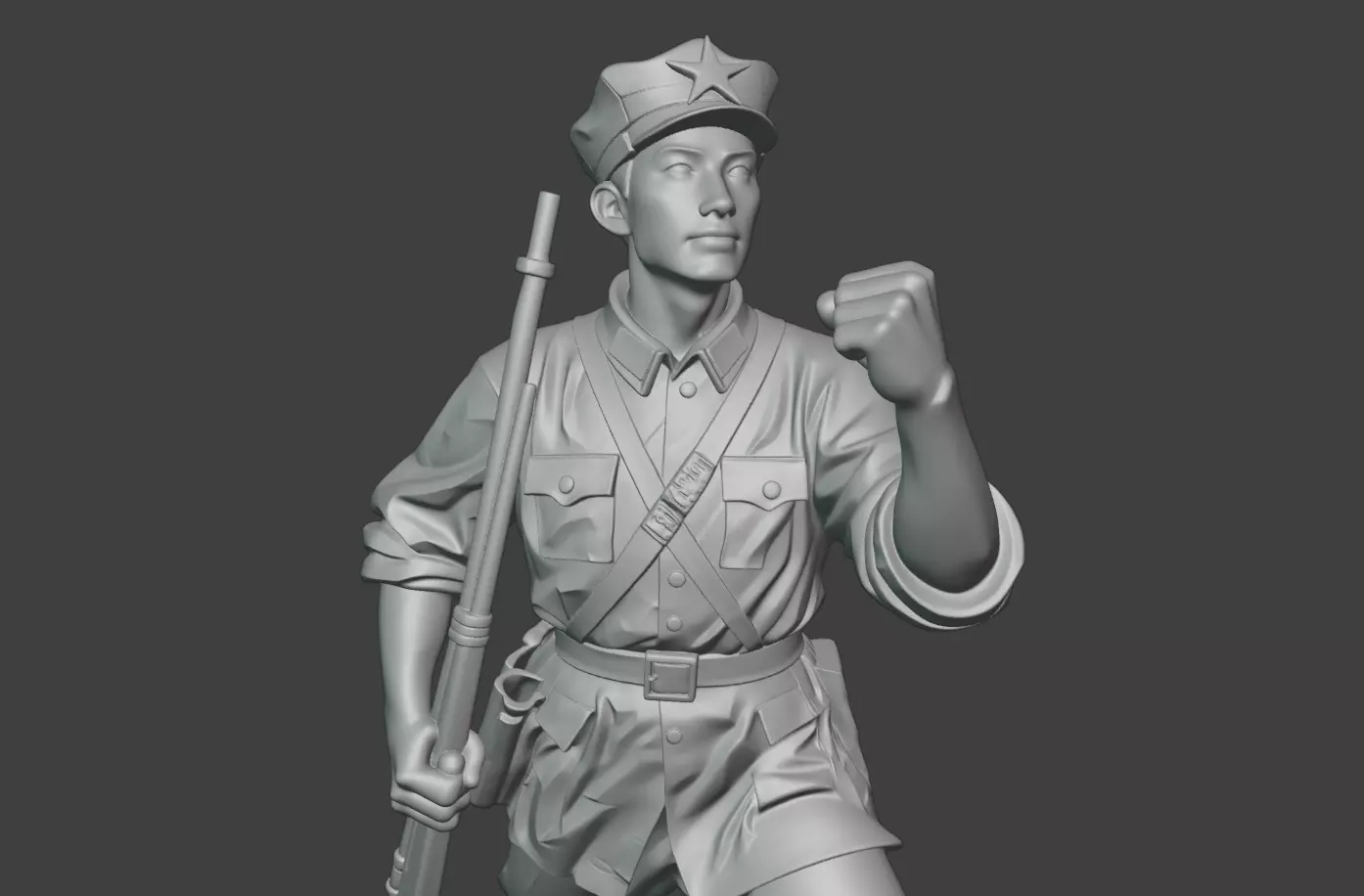 Military sculpture warrior  military battle war hero  soldier 3D print model_6