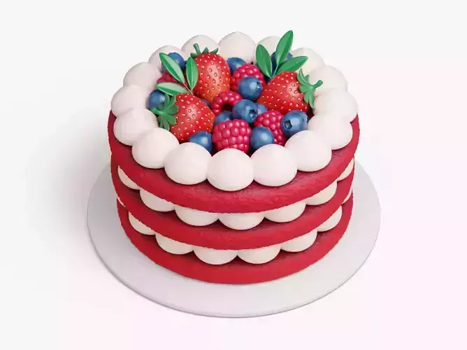 Red Velvet Cake 3D model