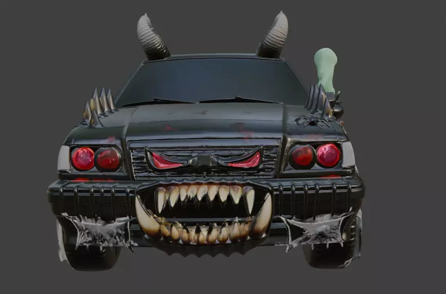 Demonic Halloween Car 3D print model_3