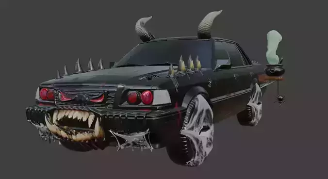 Demonic Halloween Car 3D print model
