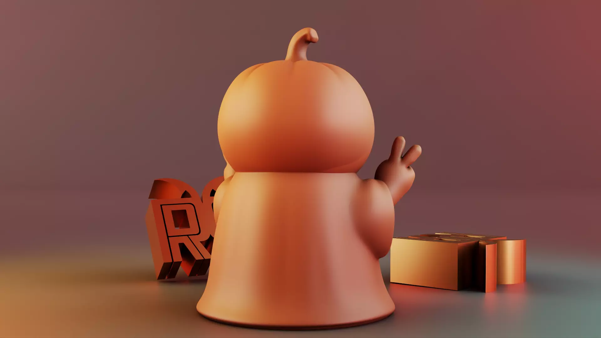 Halloween Cute Peace Sign Ghost 3D print model_5