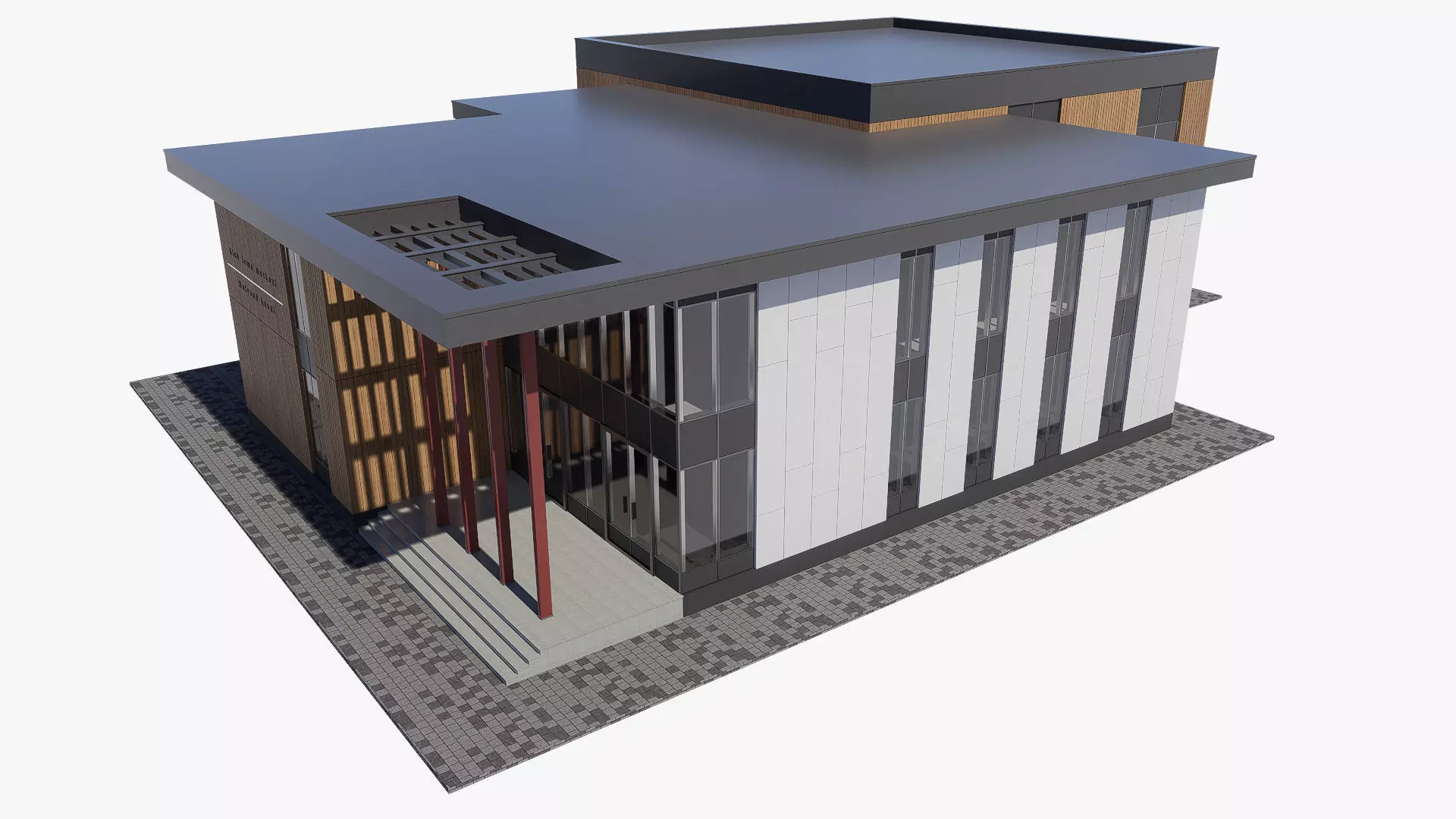 University Low-poly 3D model_7