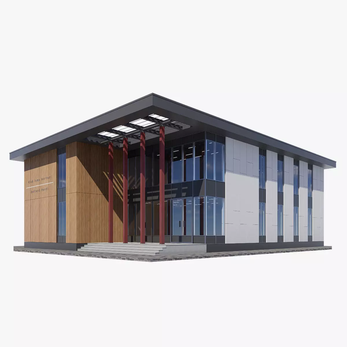 University Low-poly 3D model_5