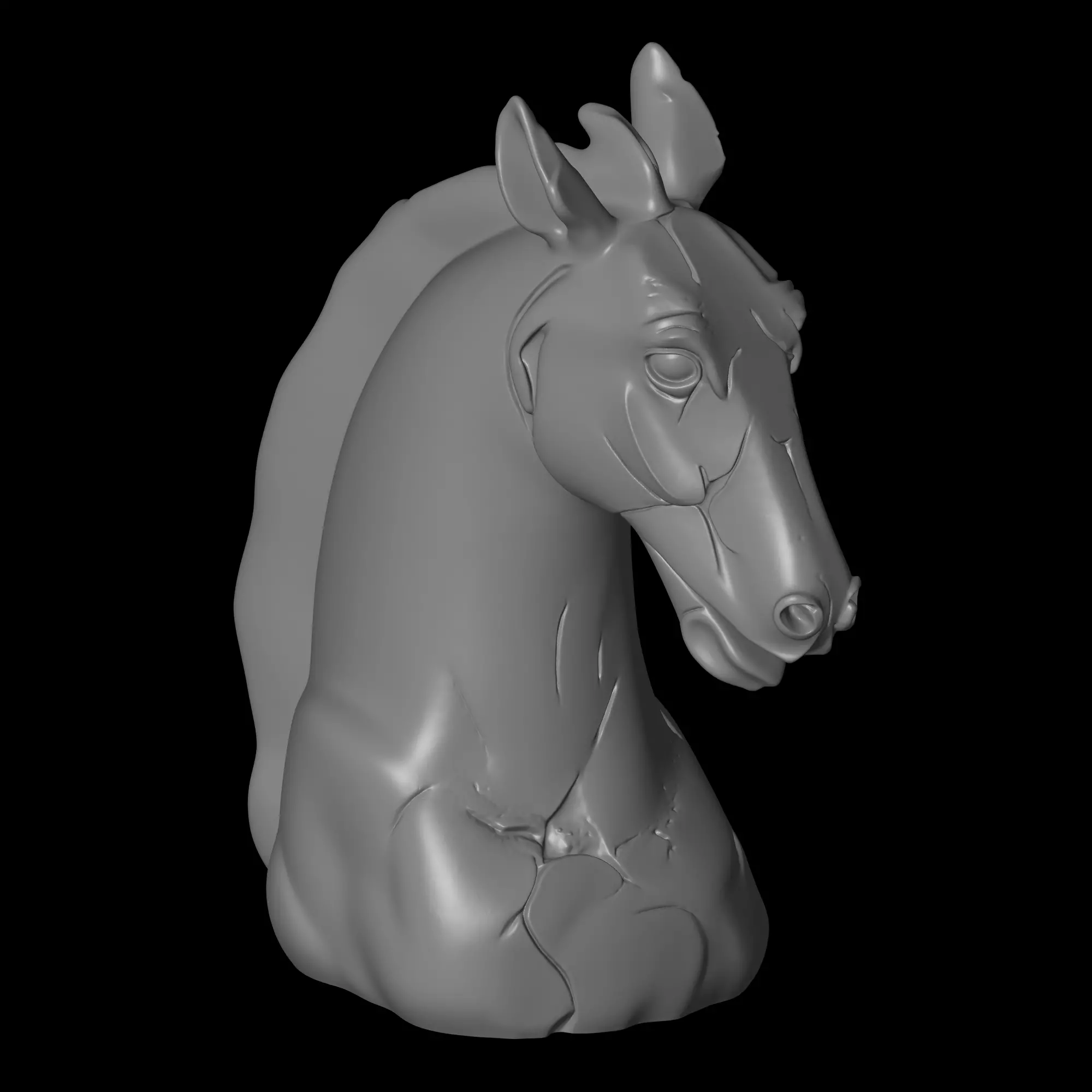 horse statue 3D print model_1