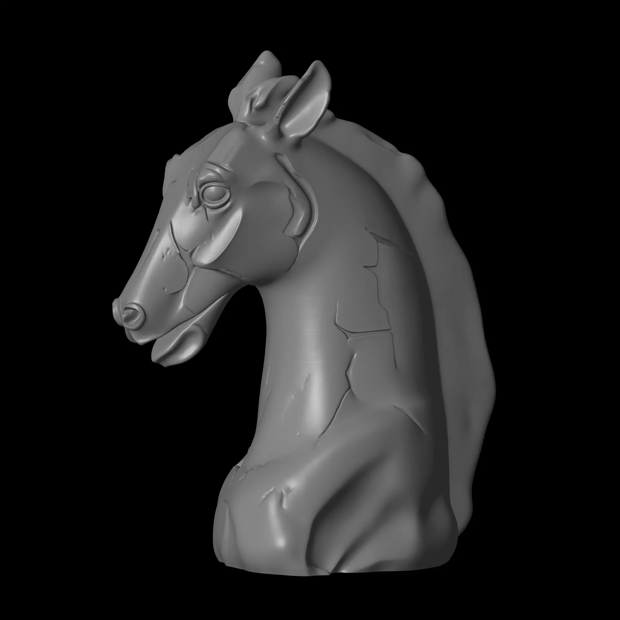 horse statue 3D print model_4