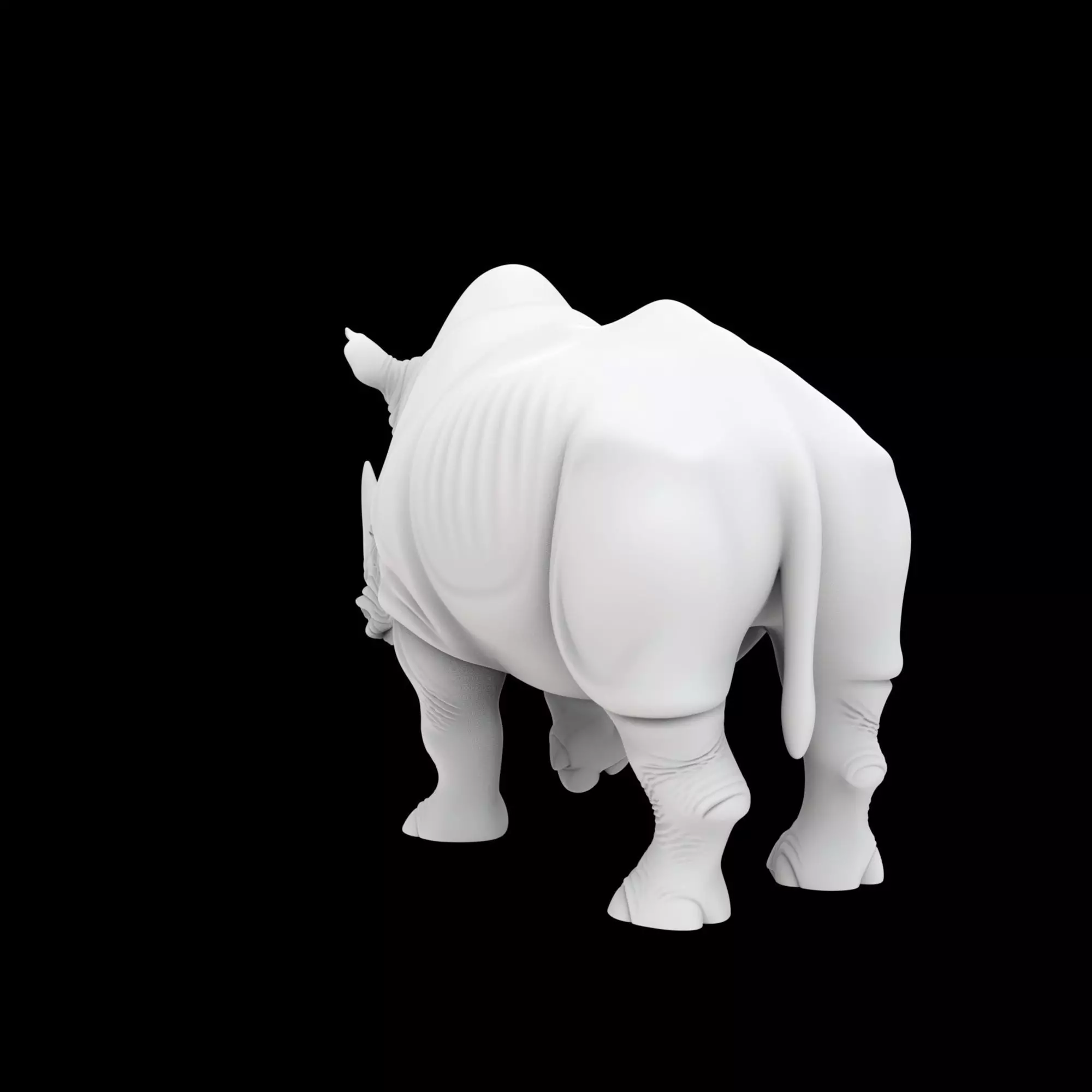 Charging Rhino Sculpture 3D Printable Model 3D print model_3