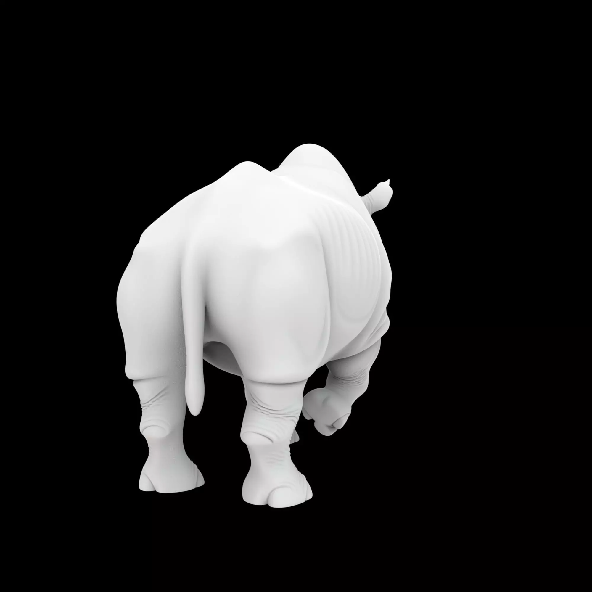 Charging Rhino Sculpture 3D Printable Model 3D print model_4