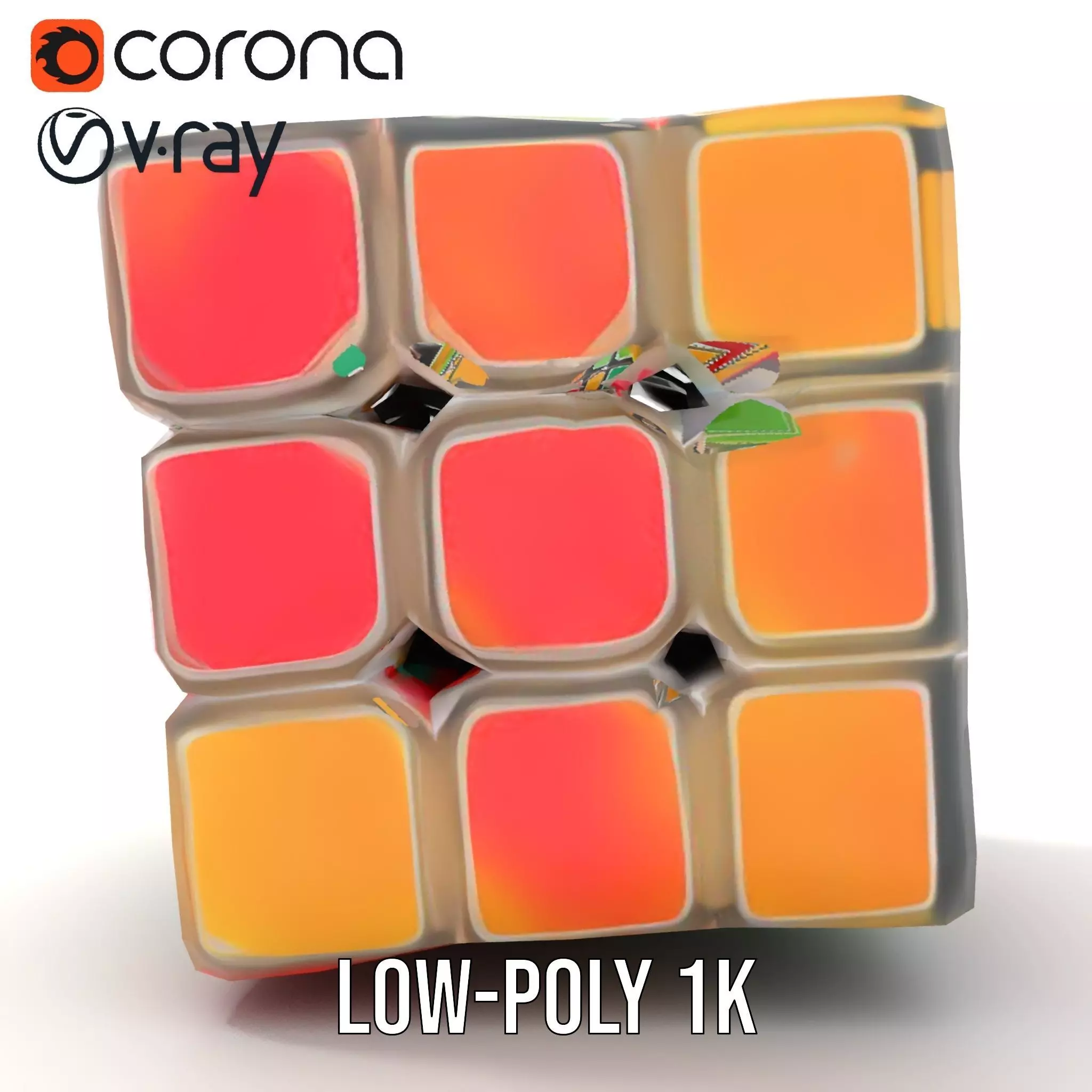 Colorful Cube Puzzle model pack Low-poly 3D model_12