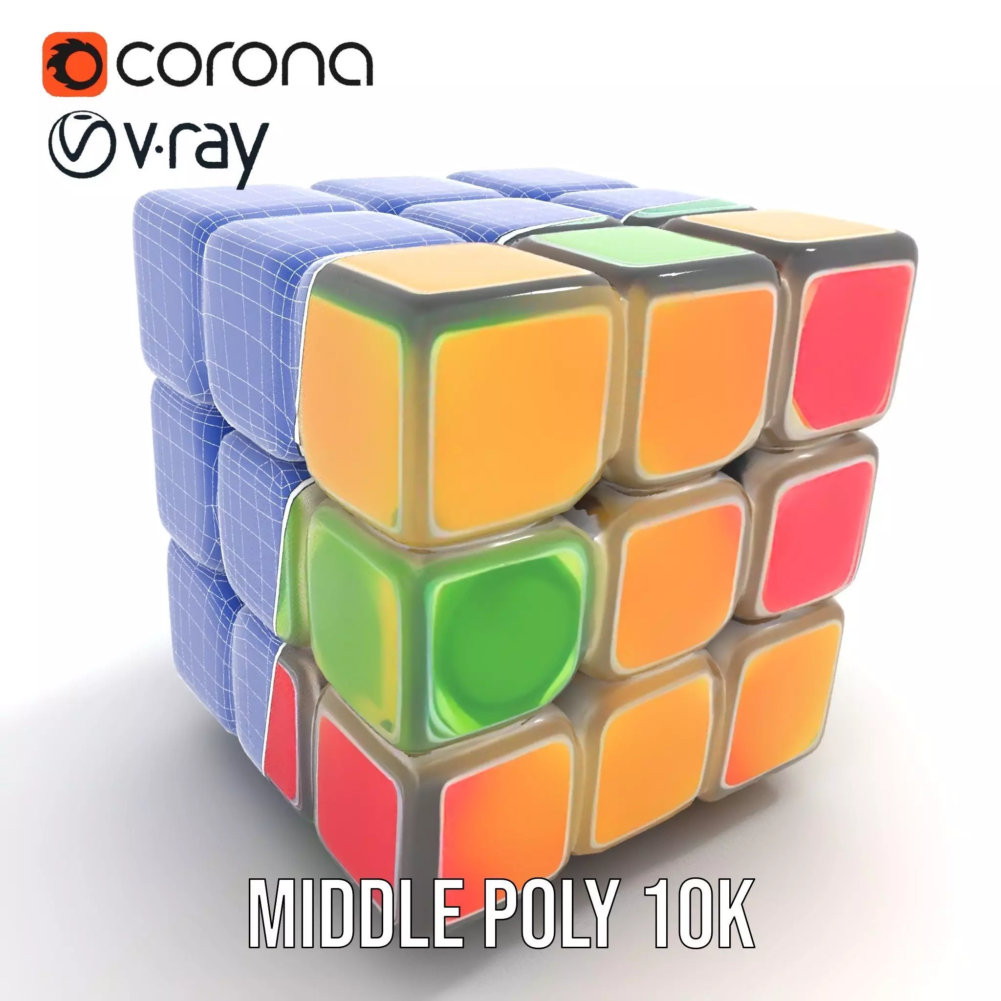 Colorful Cube Puzzle model pack Low-poly 3D model_21
