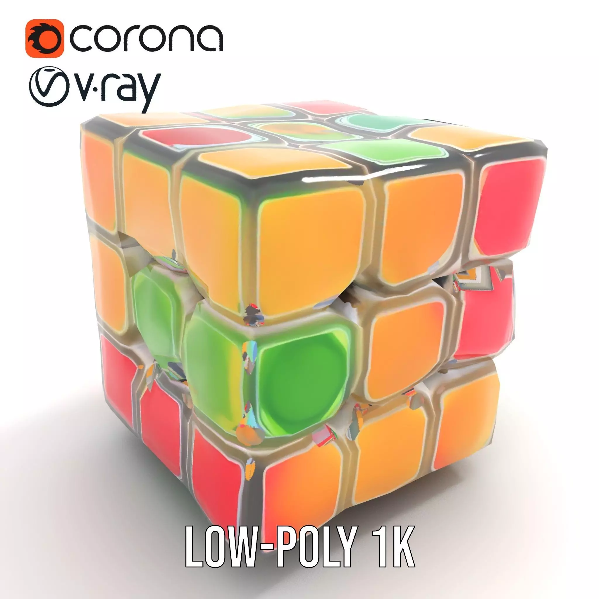 Colorful Cube Puzzle model pack Low-poly 3D model_9
