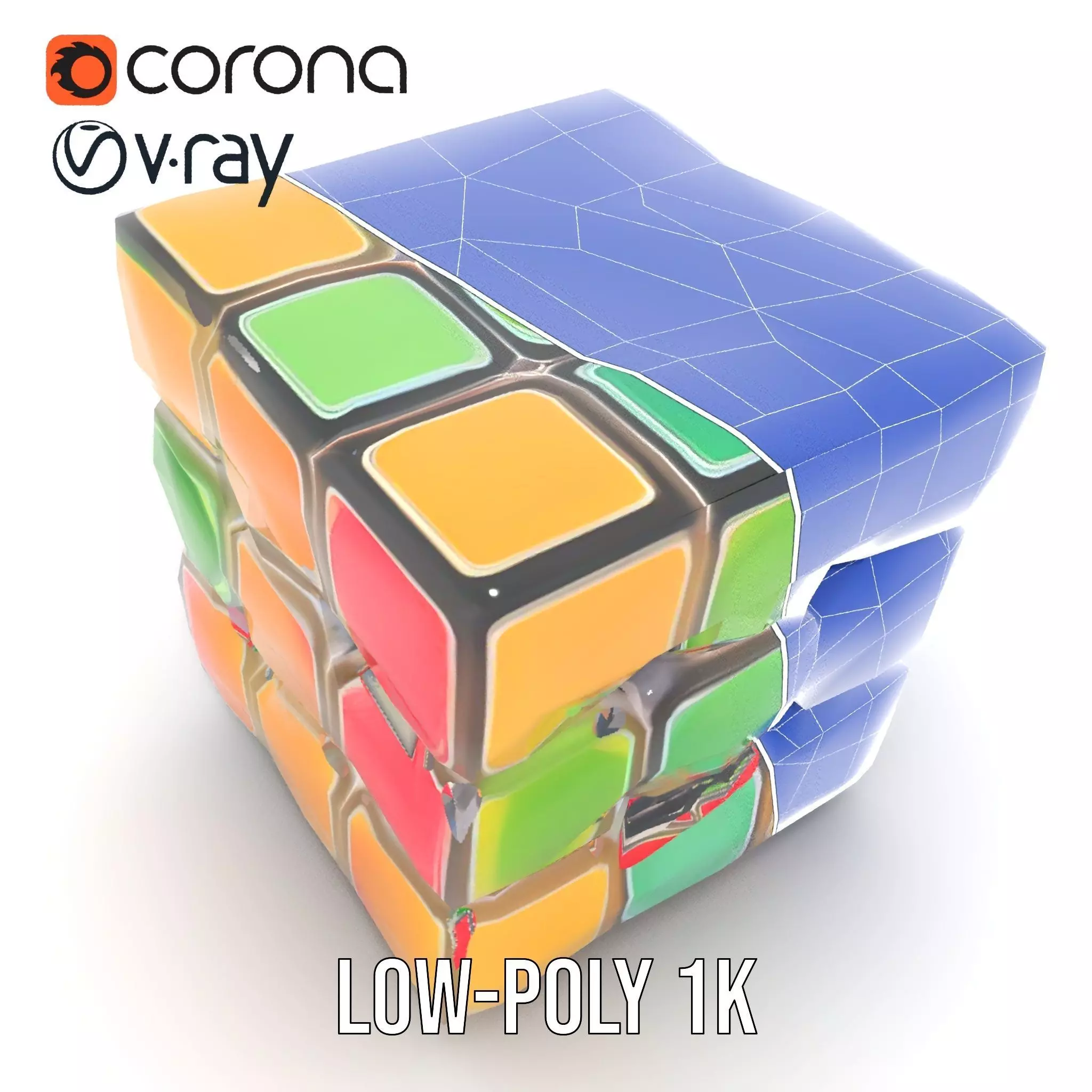Colorful Cube Puzzle model pack Low-poly 3D model_25
