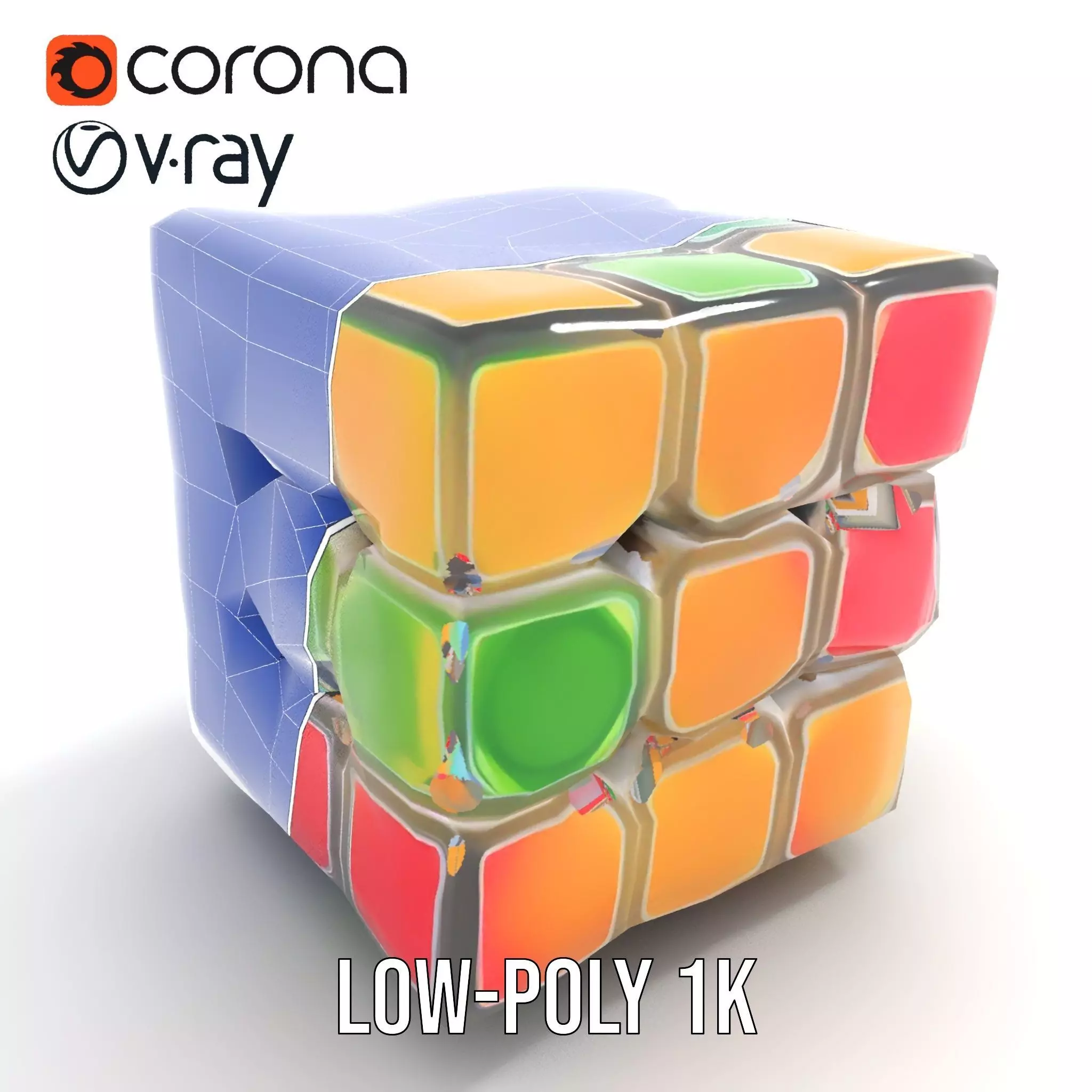Colorful Cube Puzzle model pack Low-poly 3D model_19