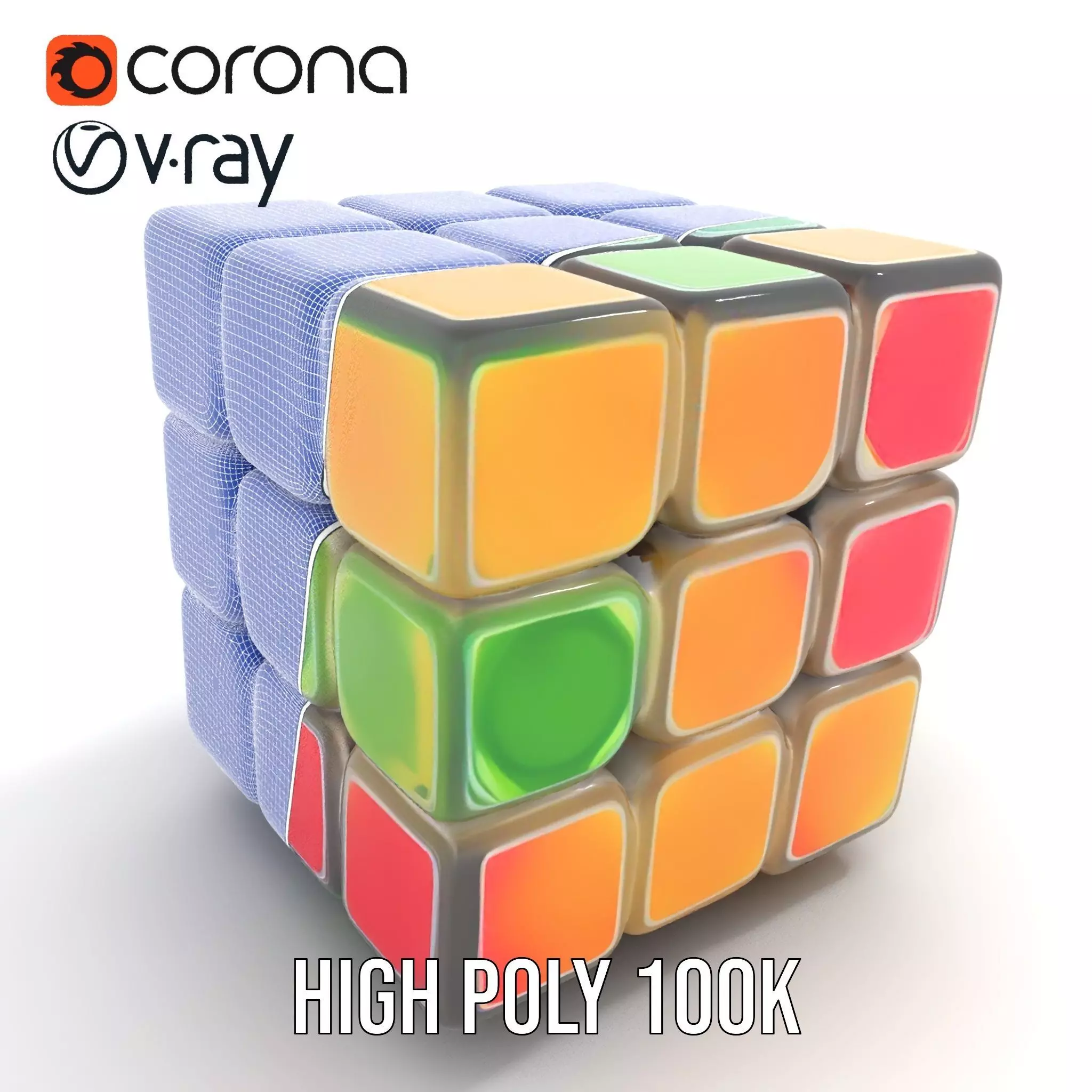 Colorful Cube Puzzle model pack Low-poly 3D model_26