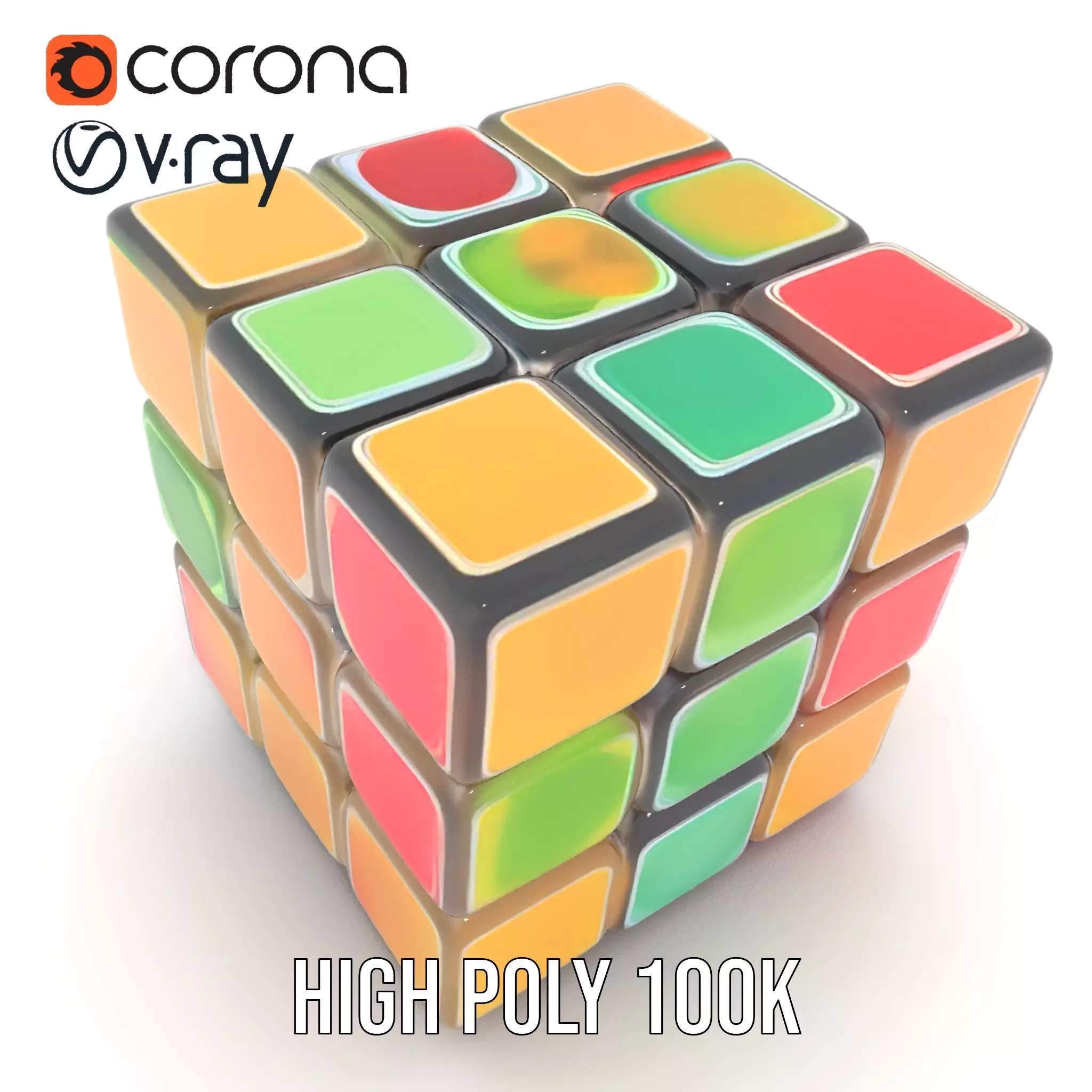 Colorful Cube Puzzle model pack Low-poly 3D model_20