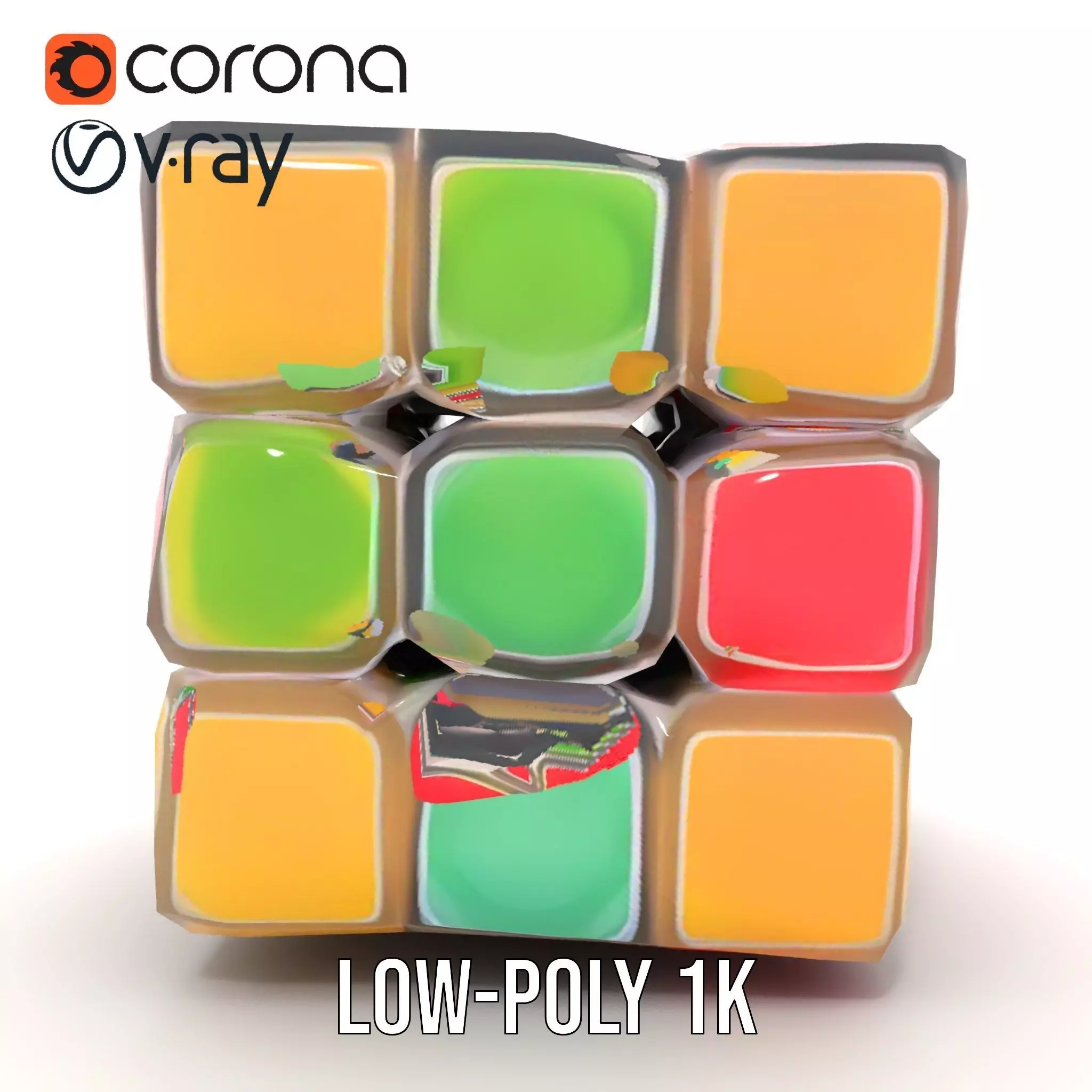 Colorful Cube Puzzle model pack Low-poly 3D model_15