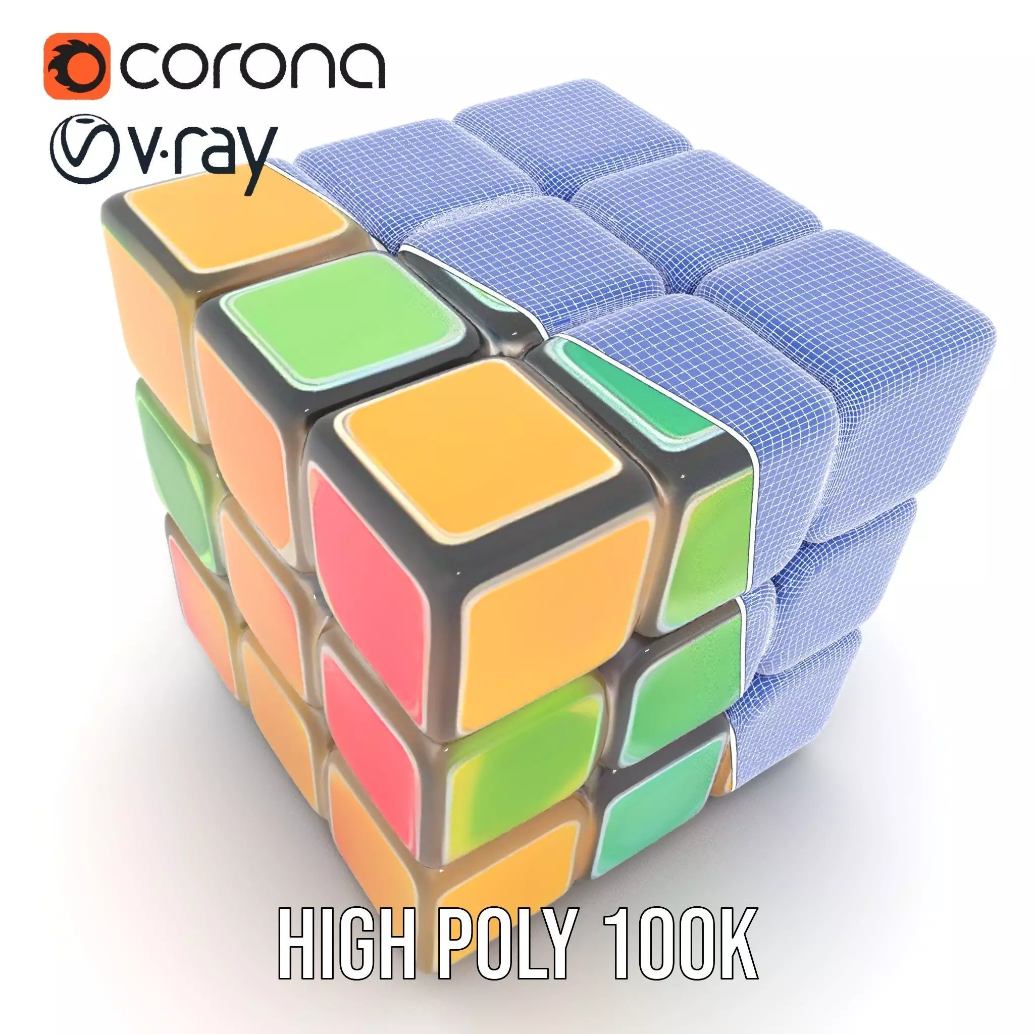 Colorful Cube Puzzle model pack Low-poly 3D model_29
