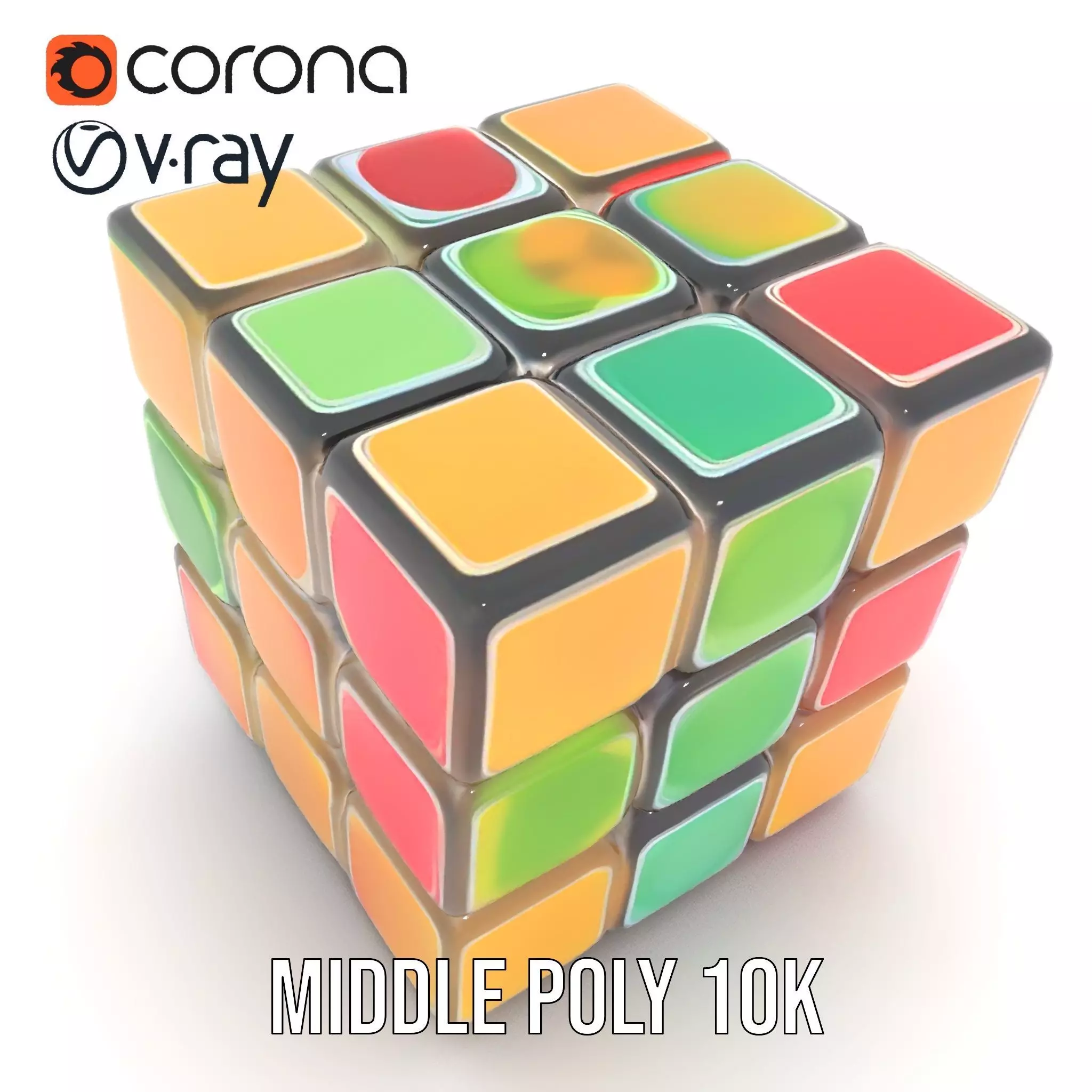 Colorful Cube Puzzle model pack Low-poly 3D model_6
