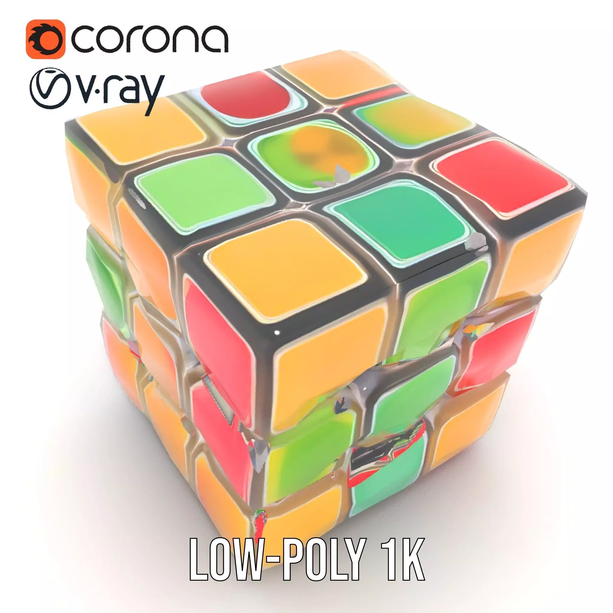 Colorful Cube Puzzle model pack Low-poly 3D model_7