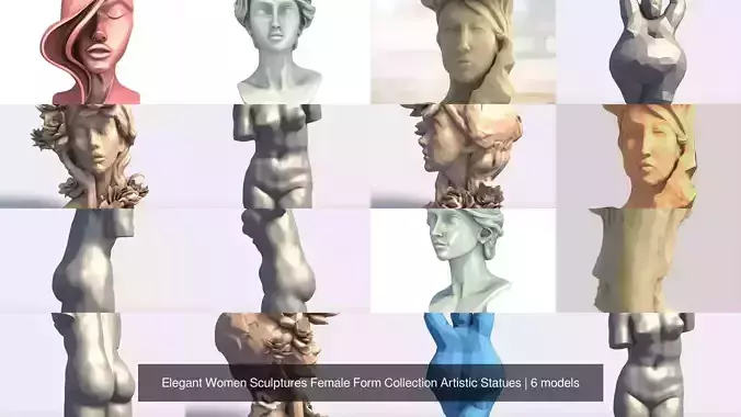 Elegant Women Sculptures Female Form Collection Artistic Statues