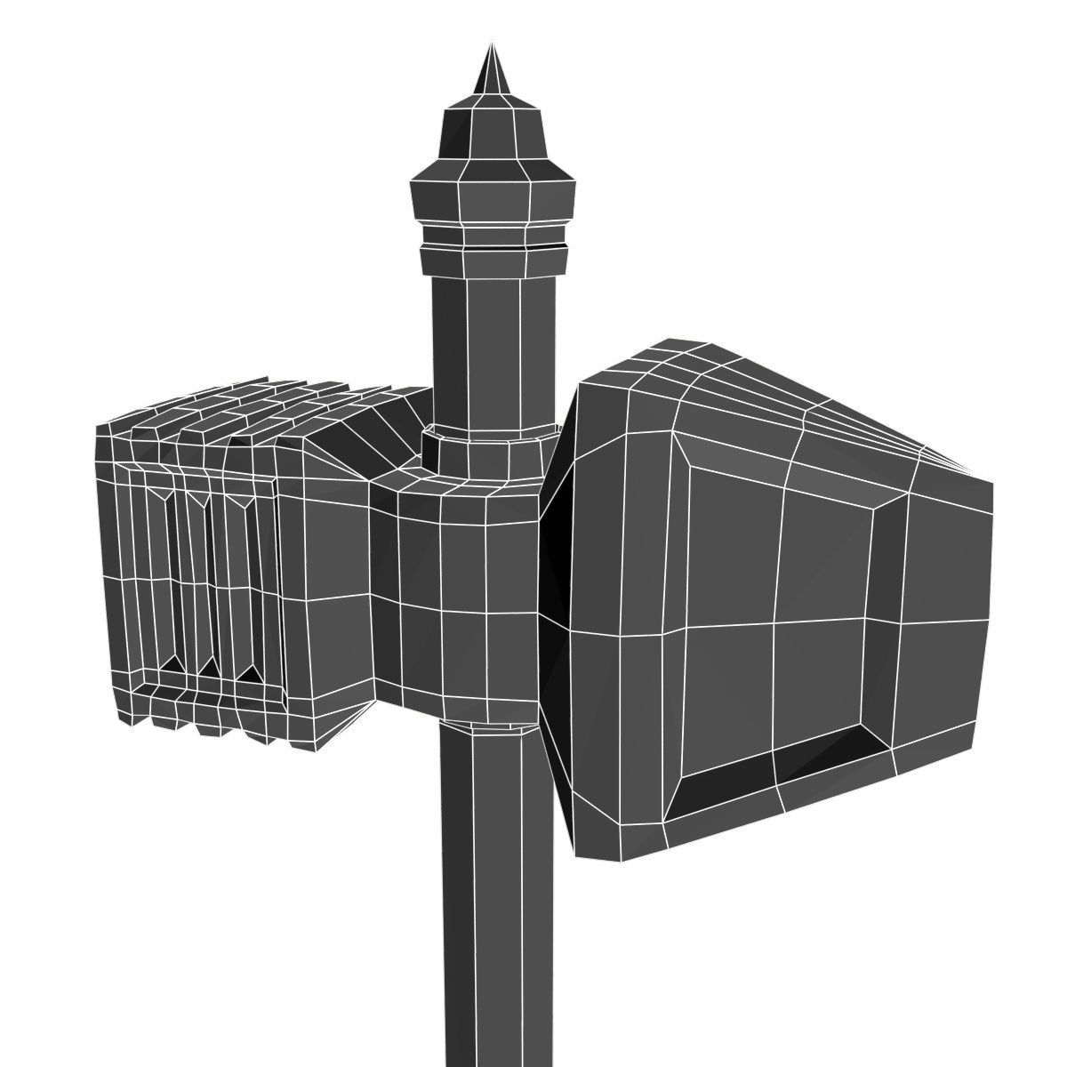 Old Battle Hammer Low-poly 3D model_6