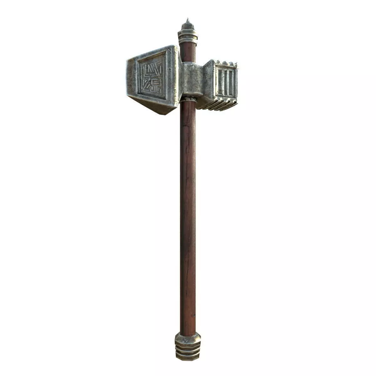 Old Battle Hammer Low-poly 3D model_0